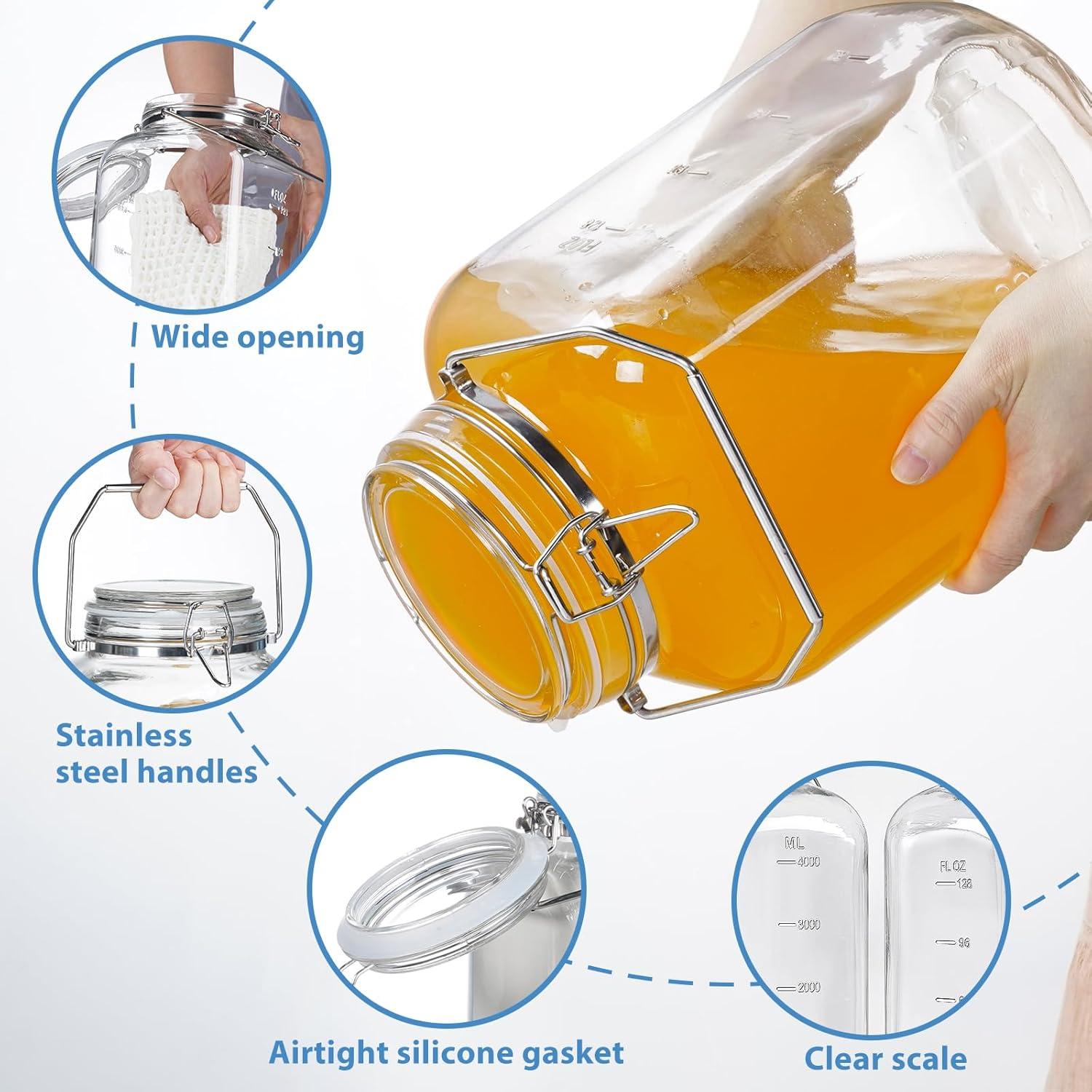 Tarros de Vidrio Herméticos 1.5 Galones Sovietiep - 2 Unidades