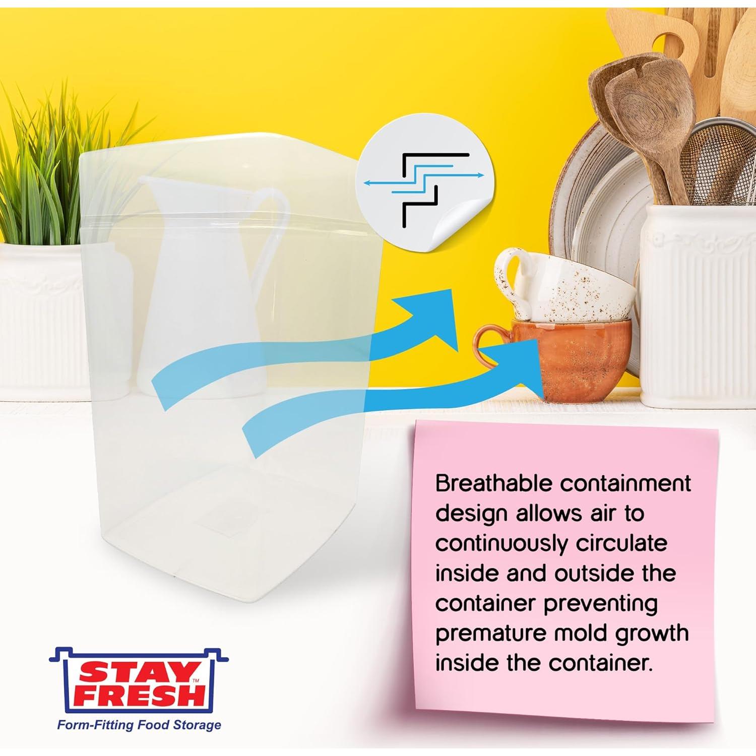 Stay Fresh Sugar Storage Container – Kitchen Discovery – Snap Close Sugar Canister Keeps Granules Fresh, Pourable and Spillproof for Optimal Sugar Storage