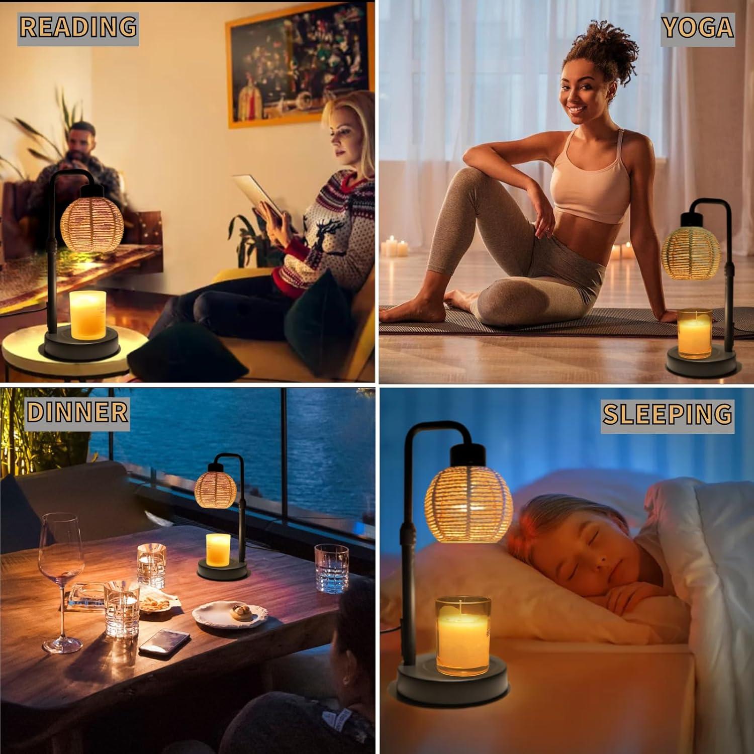 Lámpara Calentadora de Velas WSZQ Negra con Temporizador y Regulable