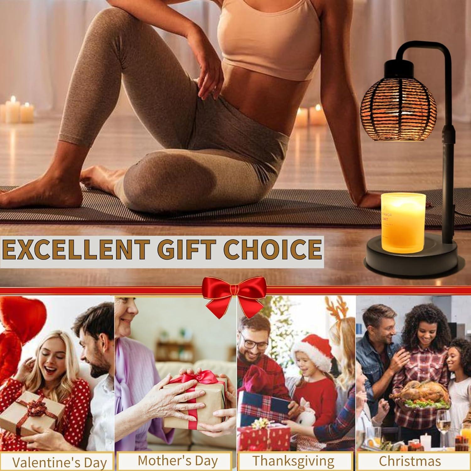 Lámpara Calentadora de Velas WSZQ Negra con Temporizador y Regulable