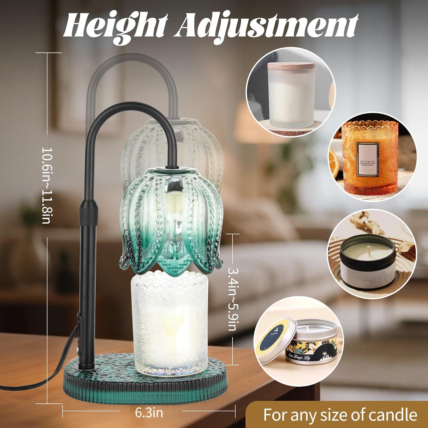 Lámpara Calentadora de Velas UYGEHGB Tulipán Verde 50W