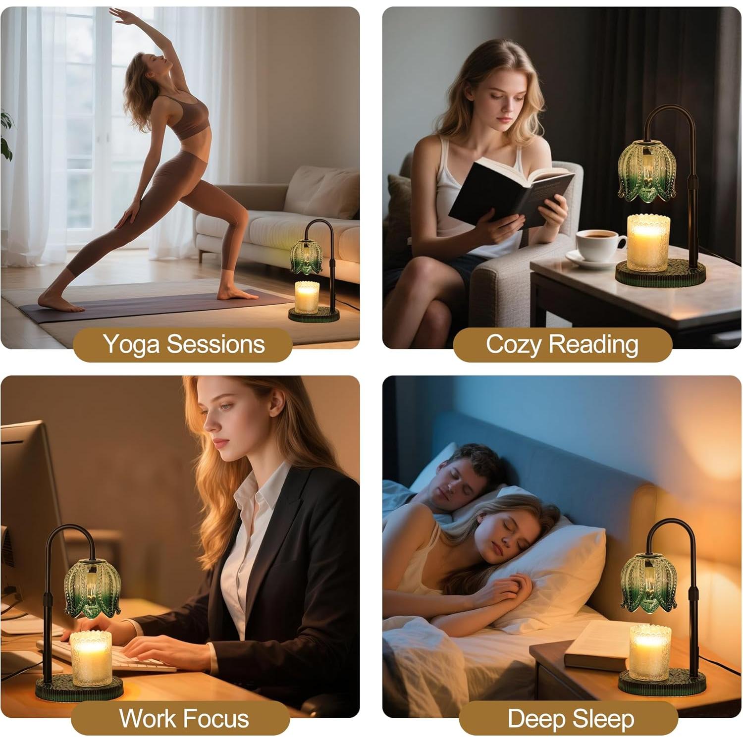 Lámpara Calentadora de Velas UYGEHGB Tulipán Verde 50W