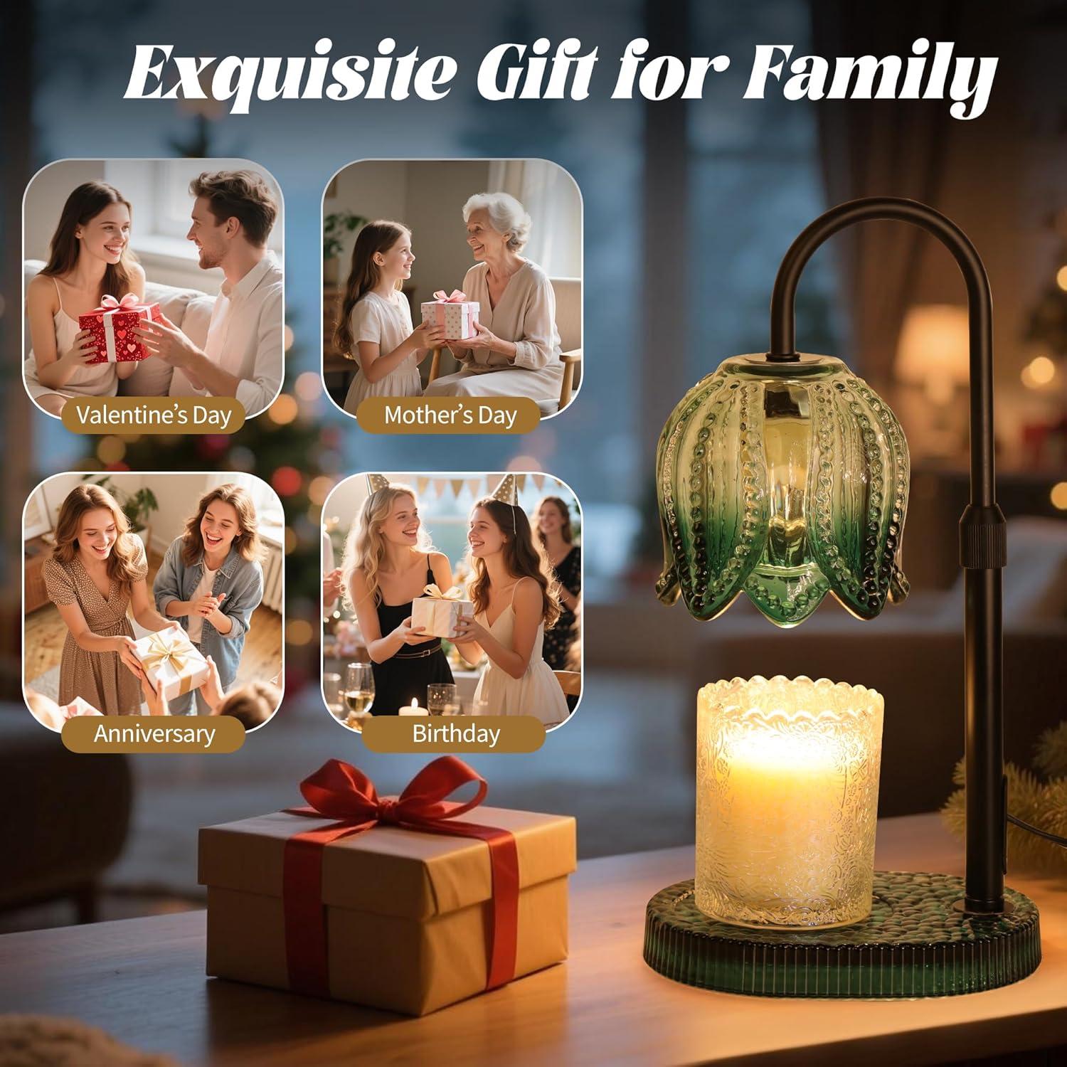 Lámpara Calentadora de Velas UYGEHGB Tulipán Verde 50W