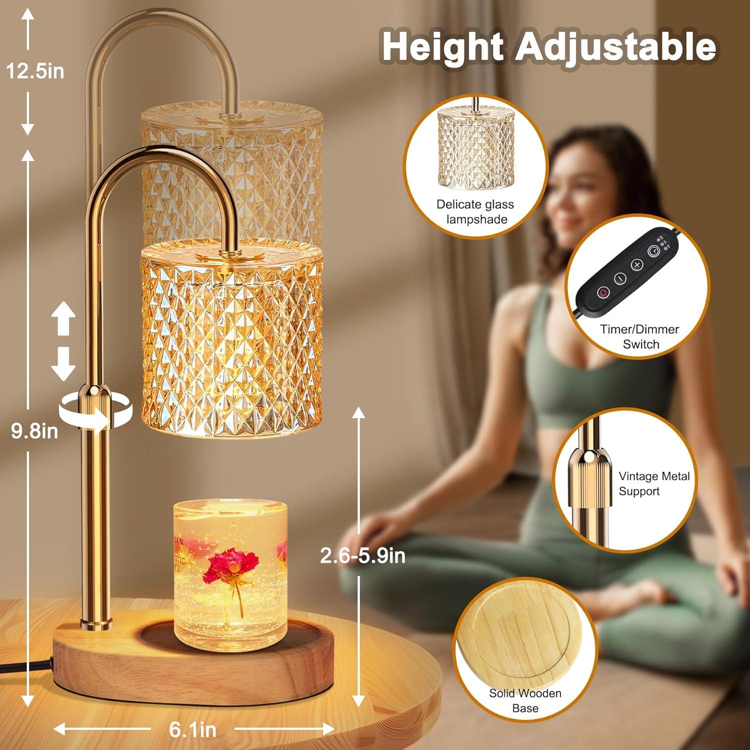 Lámpara Calentadora de Velas ZENLEA con Temporizador y Altura Ajustable