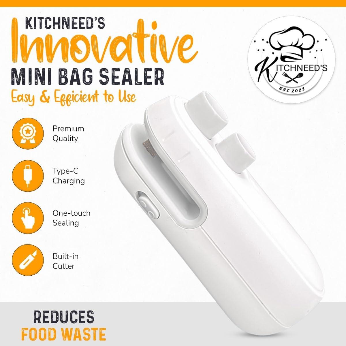 Mini Sellador de Bolsas KITCHNEED'S 2 en 1 Recargable
