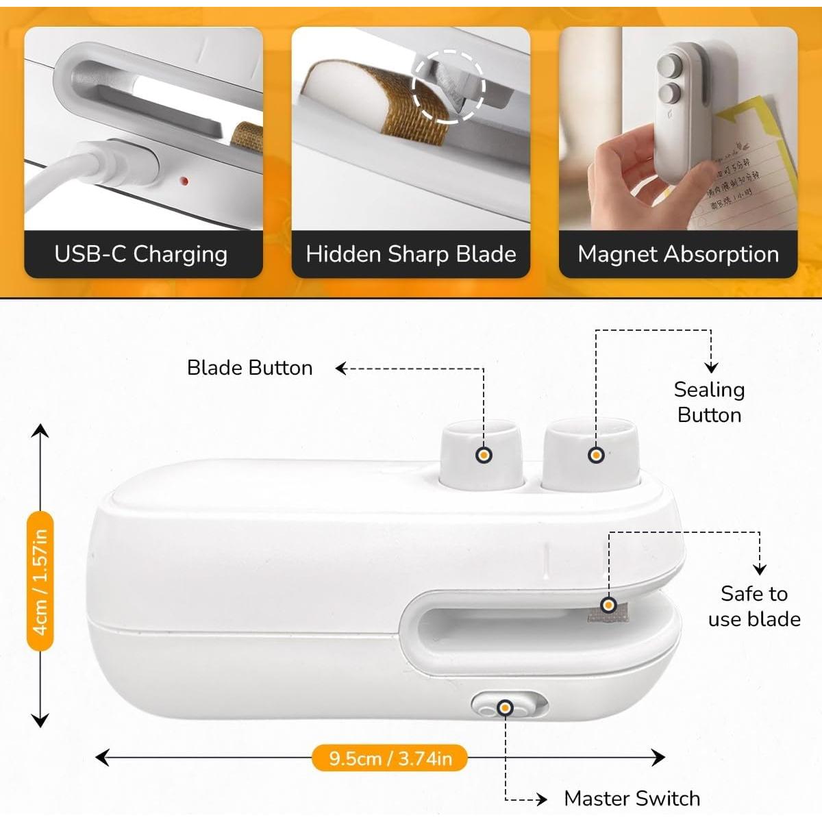 Mini Sellador de Bolsas KITCHNEED'S 2 en 1 Recargable