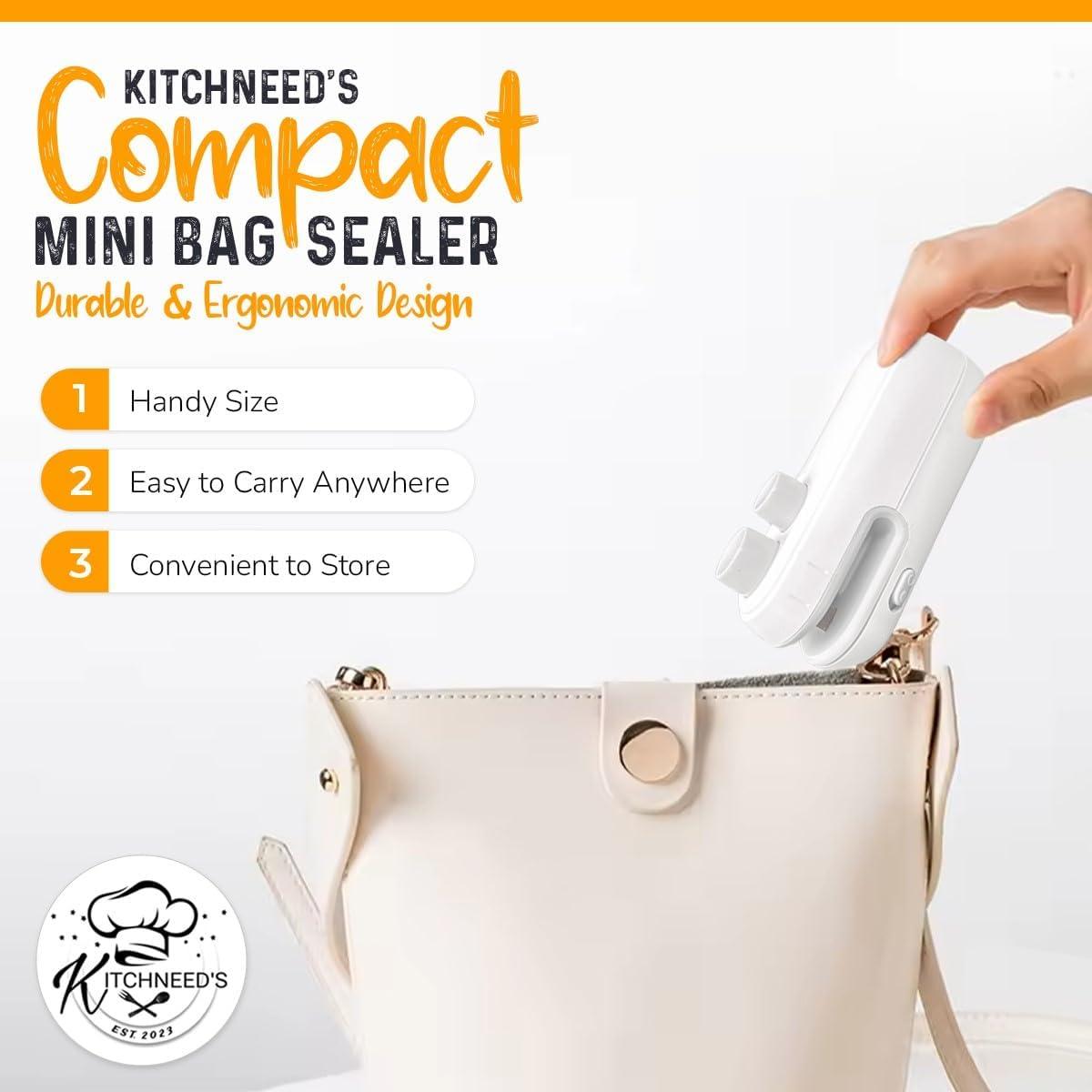 Mini Sellador de Bolsas KITCHNEED'S 2 en 1 Recargable