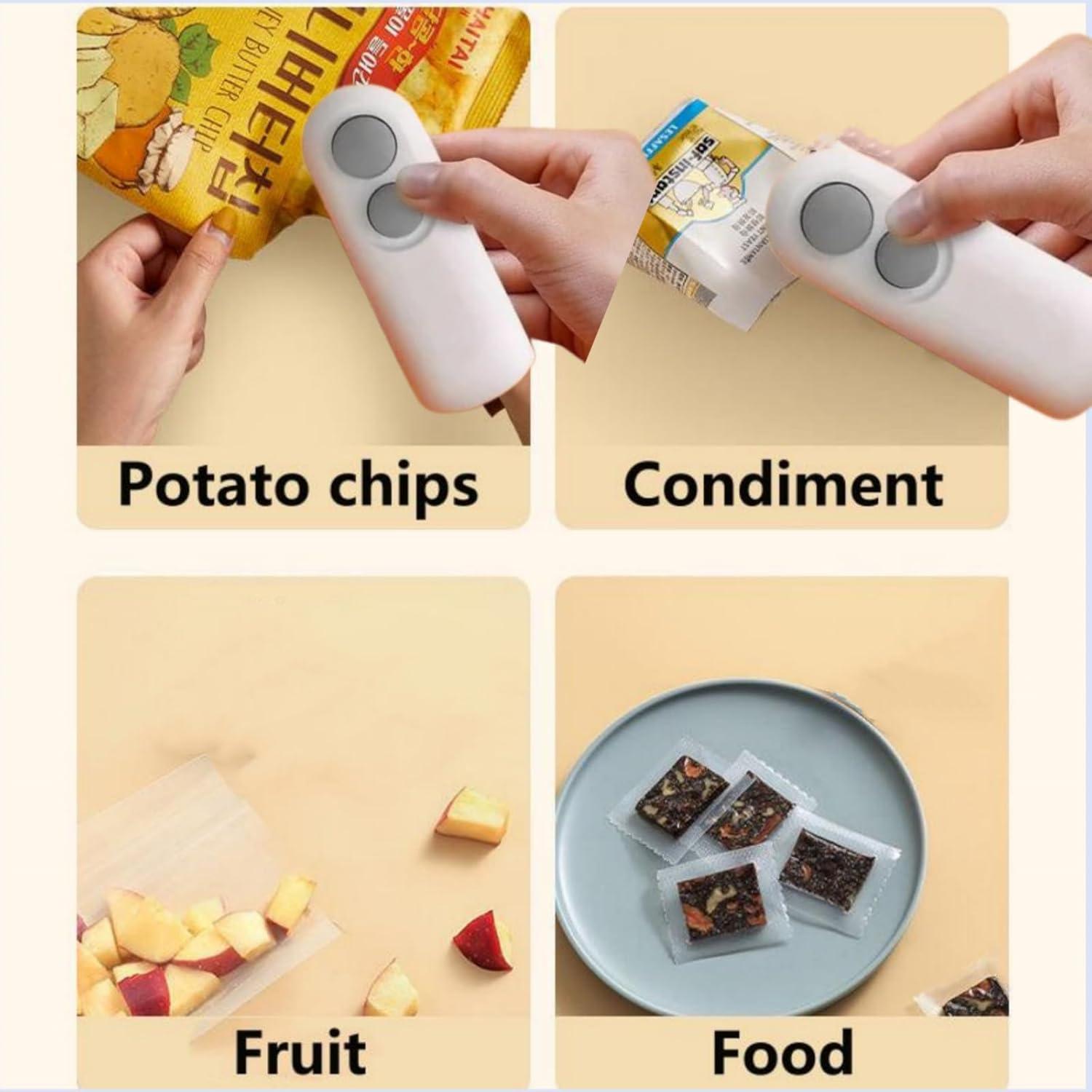 Mini Sello de Bolsas HAMAPI 2 en 1 Recargable Blanco