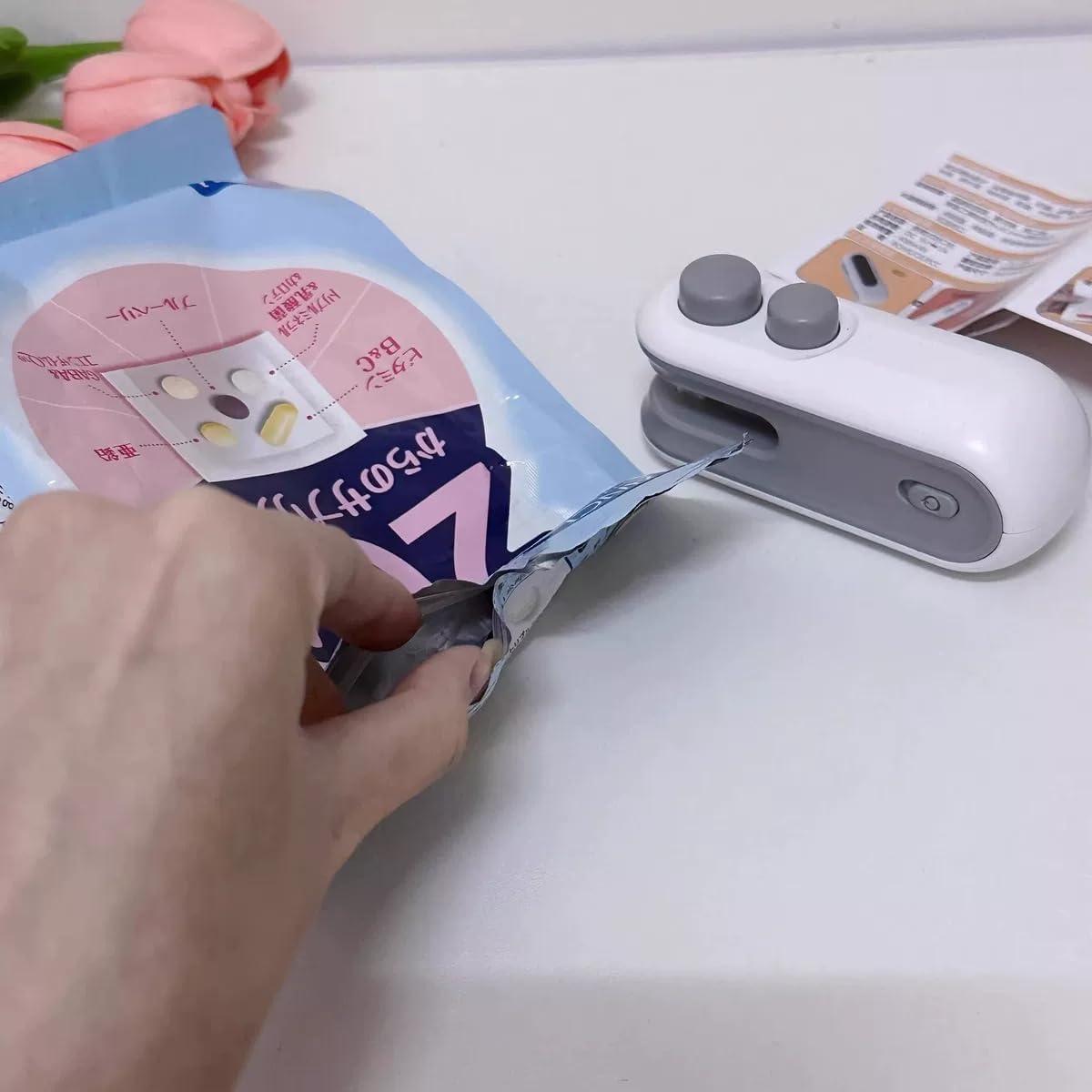 Mini Sello de Bolsas HAMAPI 2 en 1 Recargable Blanco