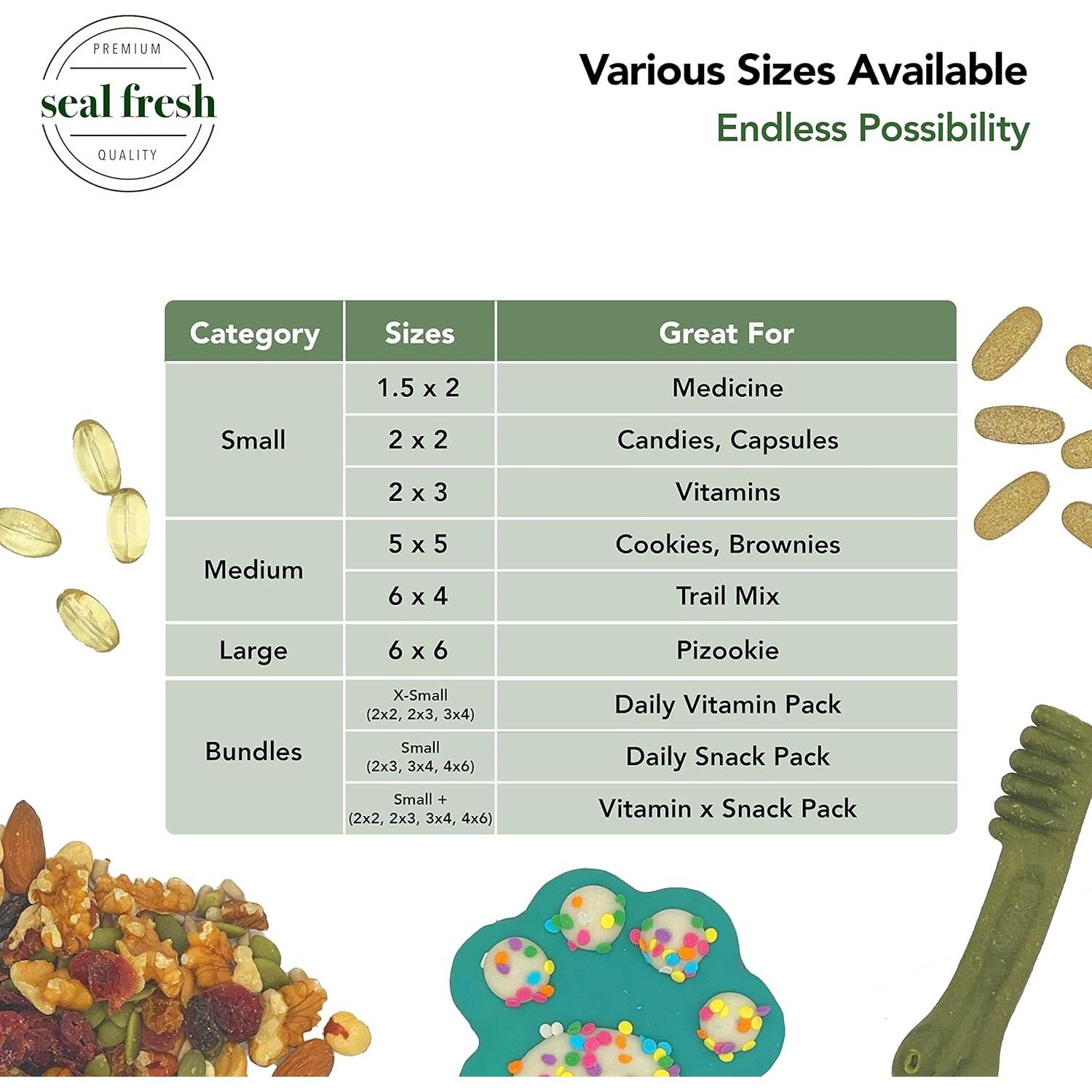 Bolsas Reutilizables Seal Fresh 5.08x5.08cm 1000 Unidades