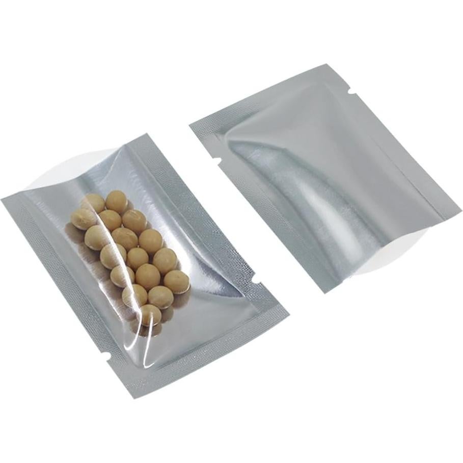 Bolsa de Mylar Aluminio Plateado 6x9cm 200 Piezas Sello Térmico