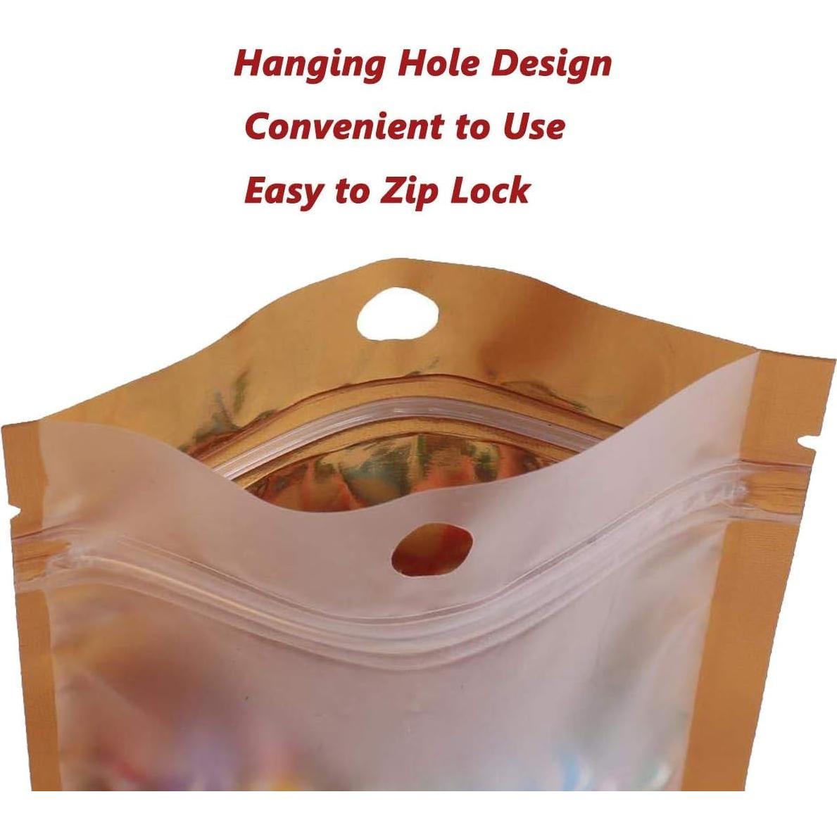 100 Bolsas Mylar Reutilizables WEKOIL 8x13cm Cierre Hermético