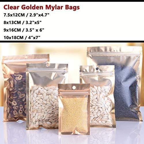 100 Bolsas Mylar Reutilizables WEKOIL 8x13cm Cierre Hermético