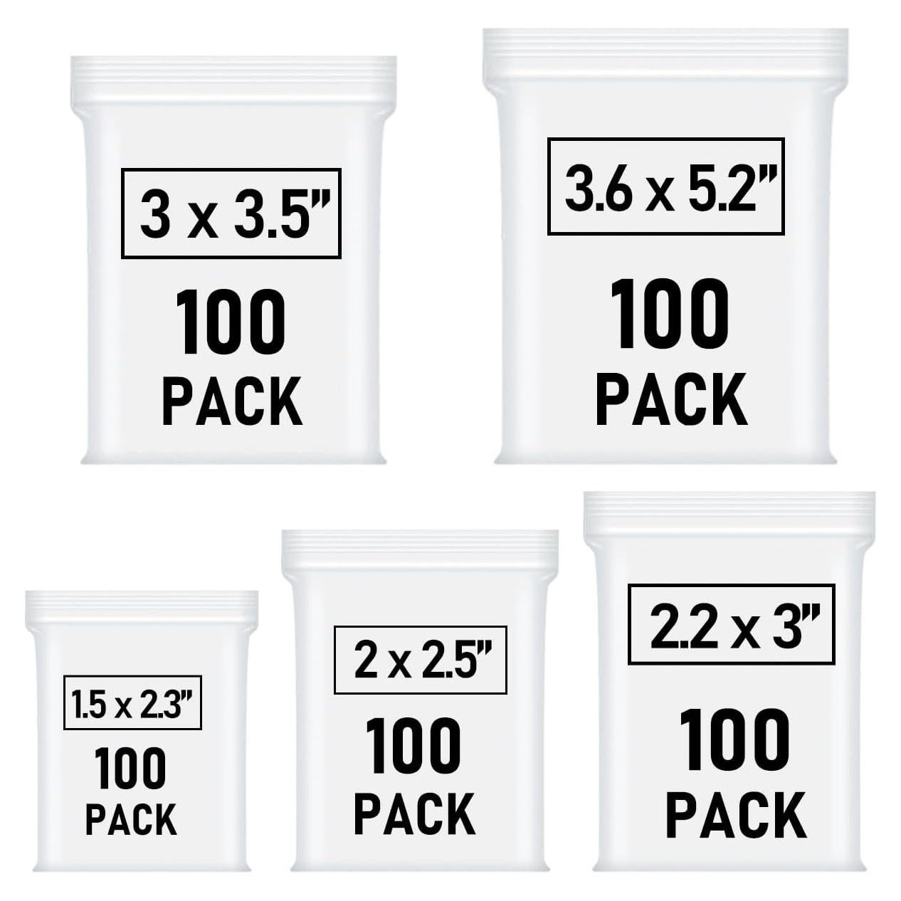 500 Bolsas Plásticas Pequeñas Wddeevoi, 5 Tamaños Variados