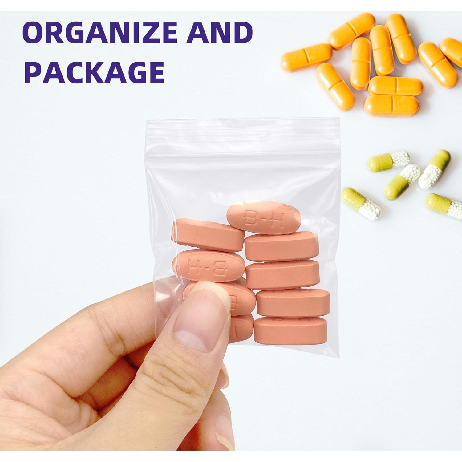 Bolsas de Plástico con Cierre Yotelab 2x2 cm - 200 Piezas Transparentes