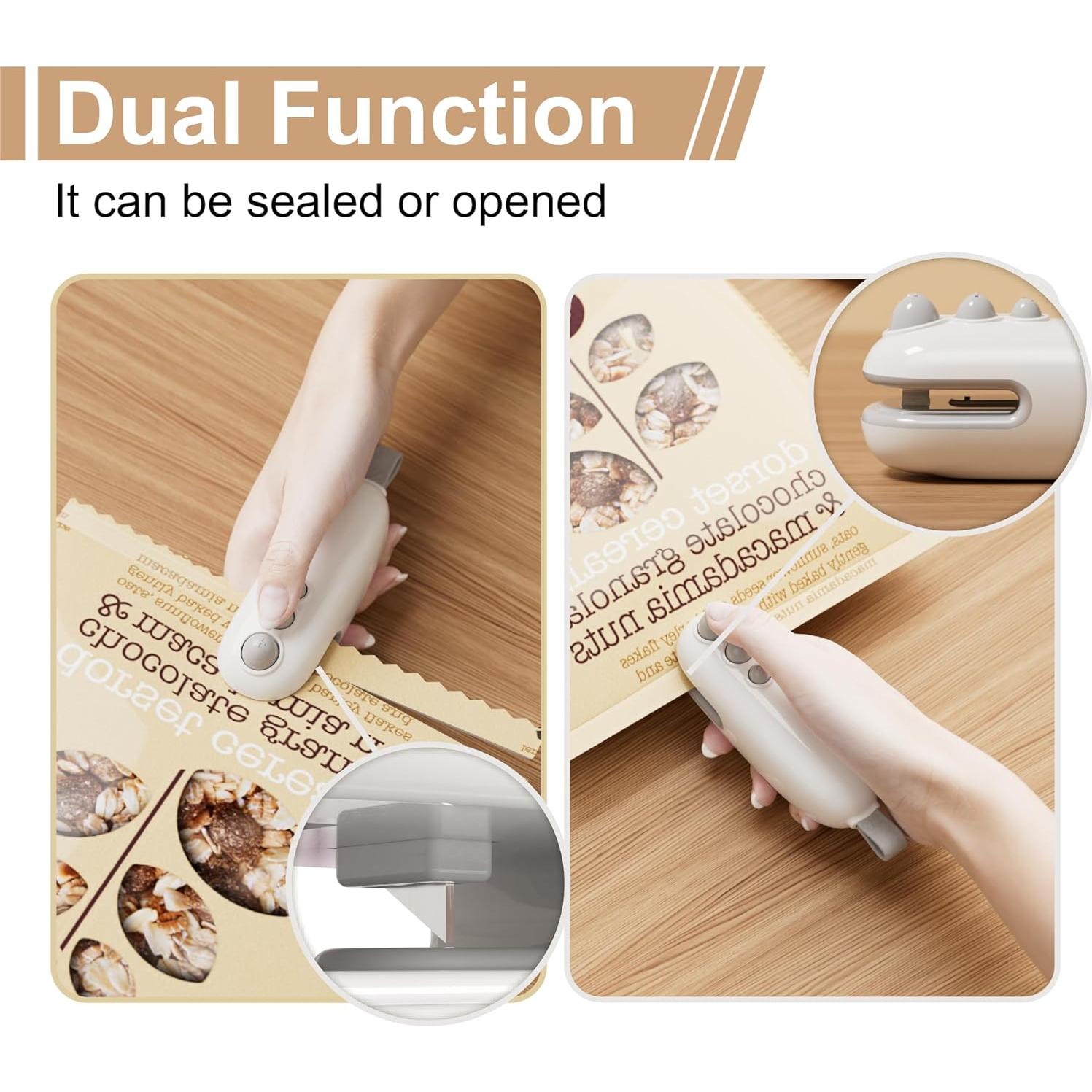 Mini Sello Térmico Aebveicc 2 en 1 Recargable para Bolsas