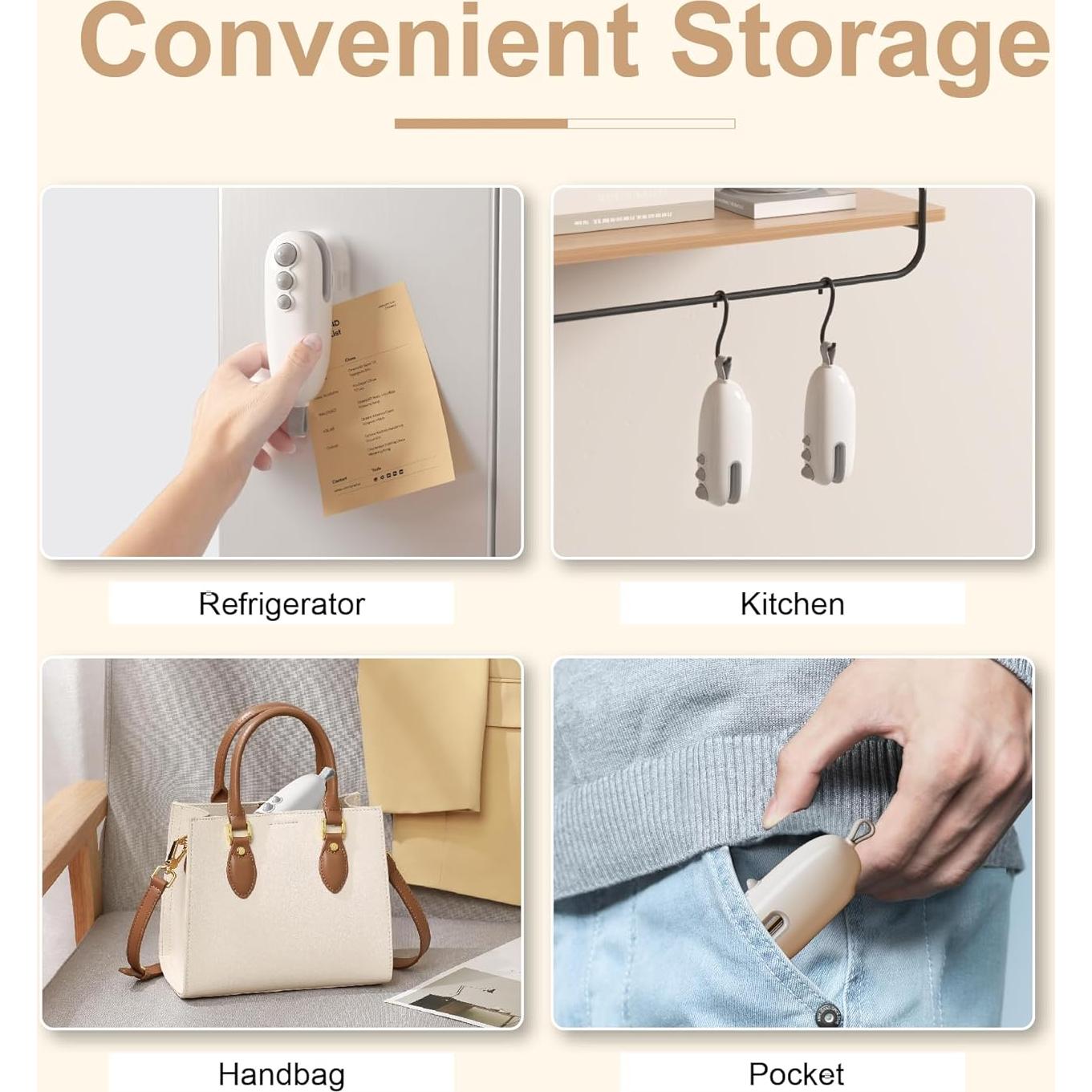 Mini Sello Térmico Aebveicc 2 en 1 Recargable para Bolsas