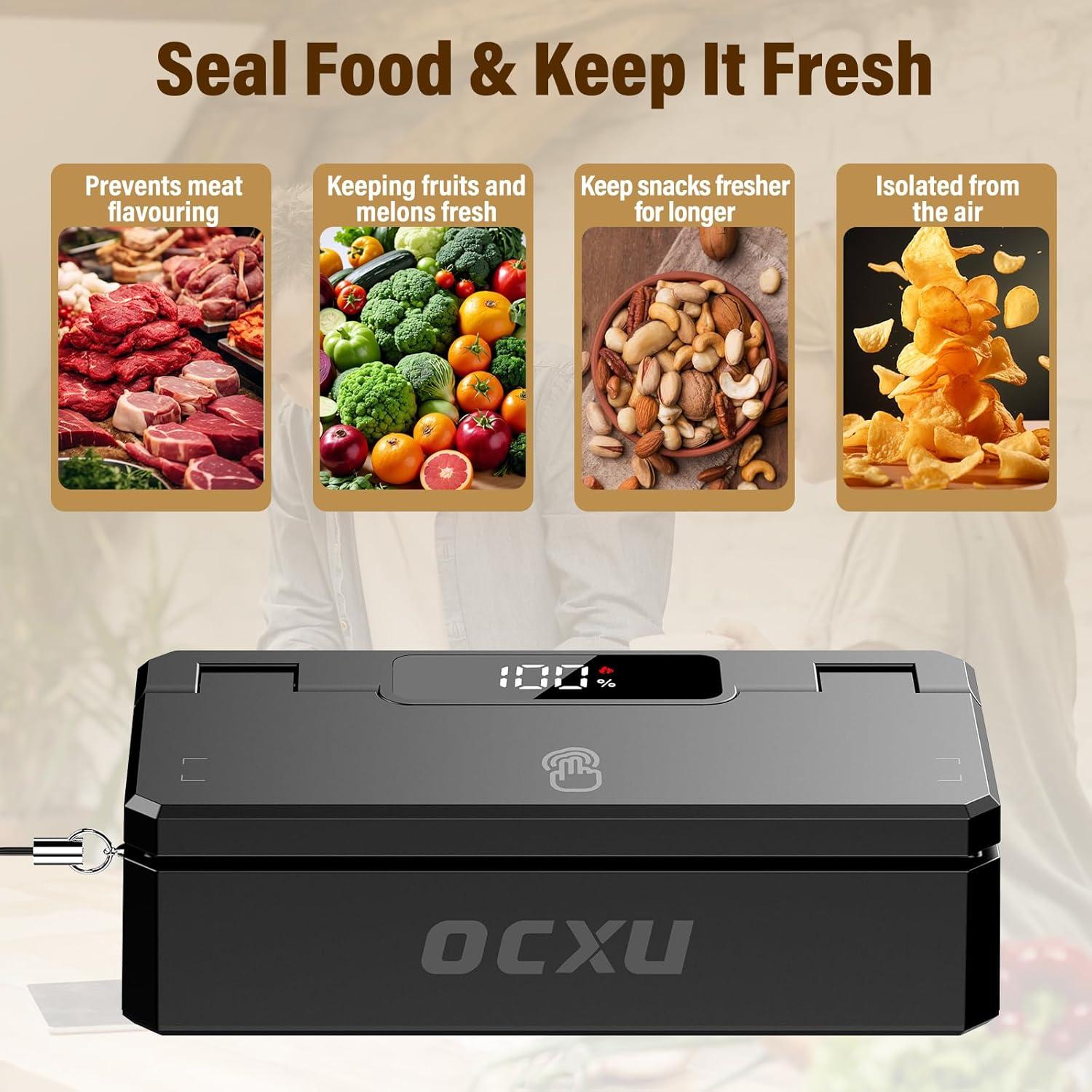 Sellador de Bolsas Mini OCXU 4 en 1 Recargable 3000mAh