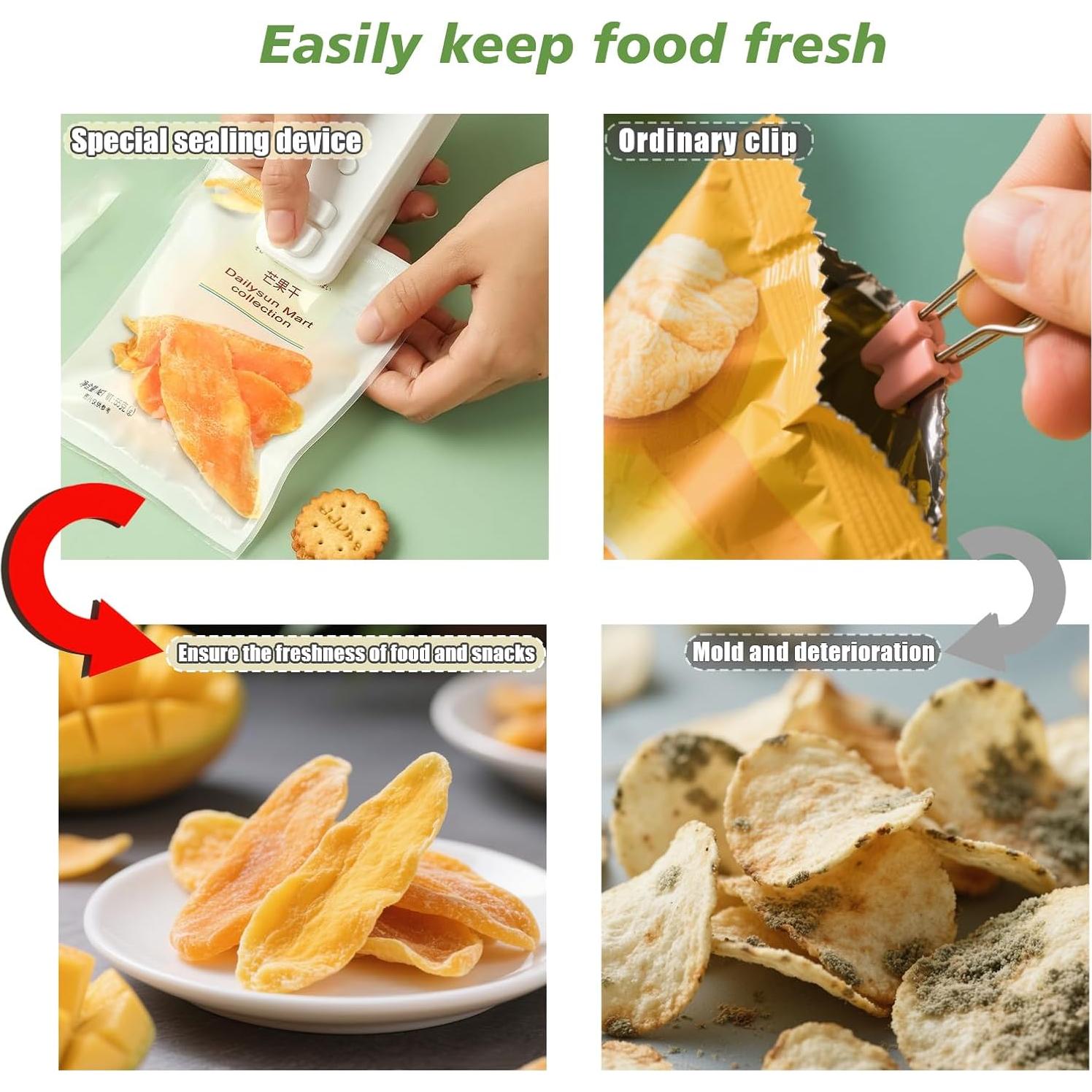 Mini Sello de Bolsas iCroody 2 en 1 Recargable Rosa