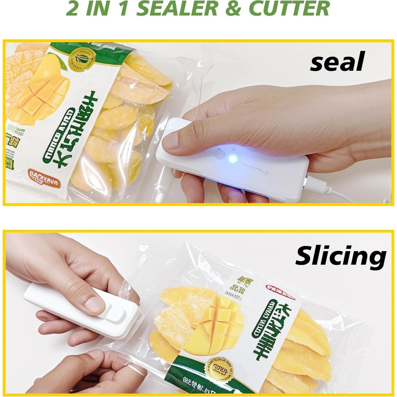 Mini Sello de Bolsas iCroody 2 en 1 Recargable Rosa