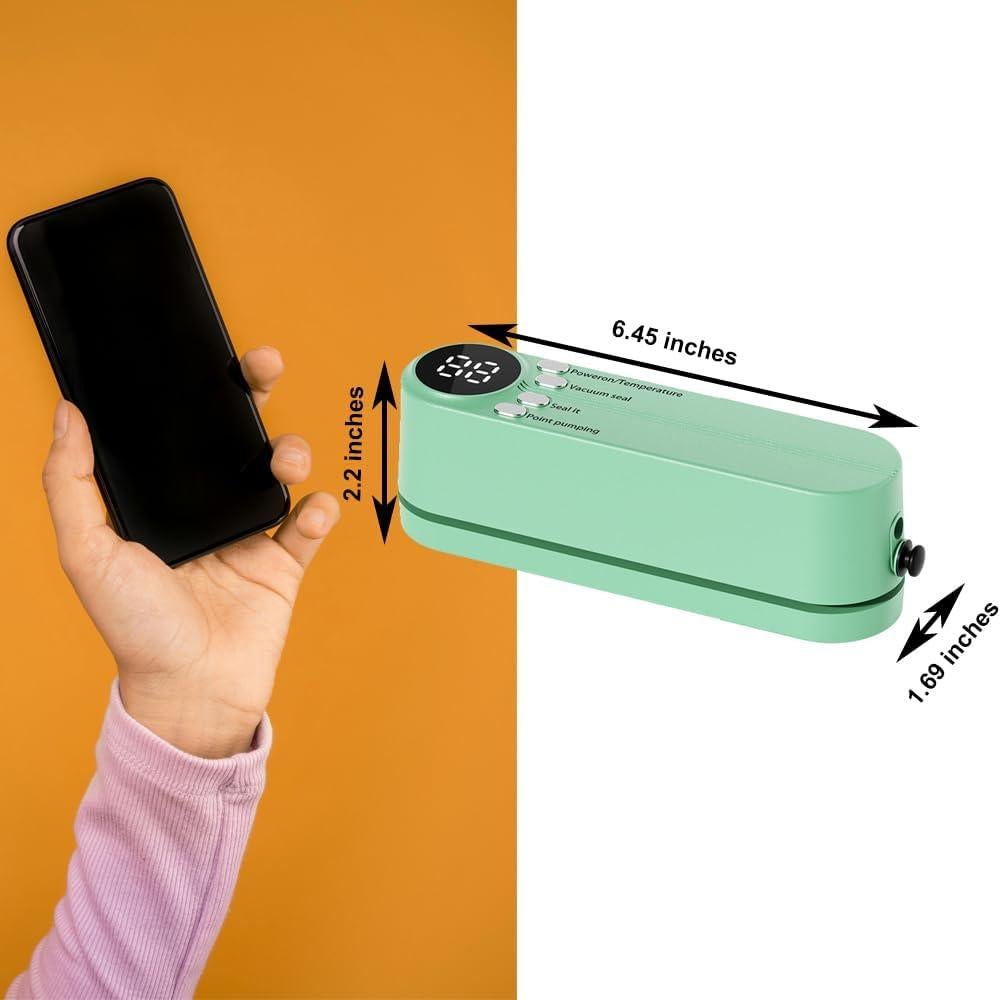 Sellador de Bolsas Mini Inalámbrico Honkpop 3 en 1 Verde