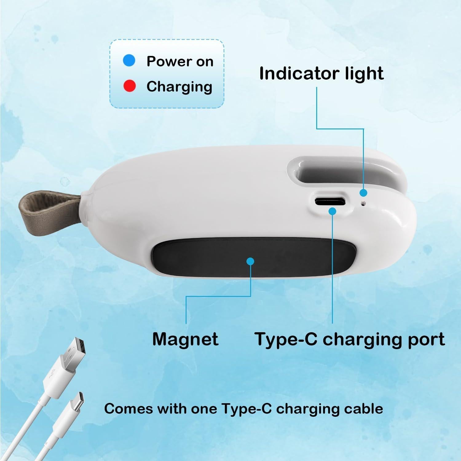 Mini Sello de Bolsas iRboWou Recargable USB-C 2 en 1 Blanco