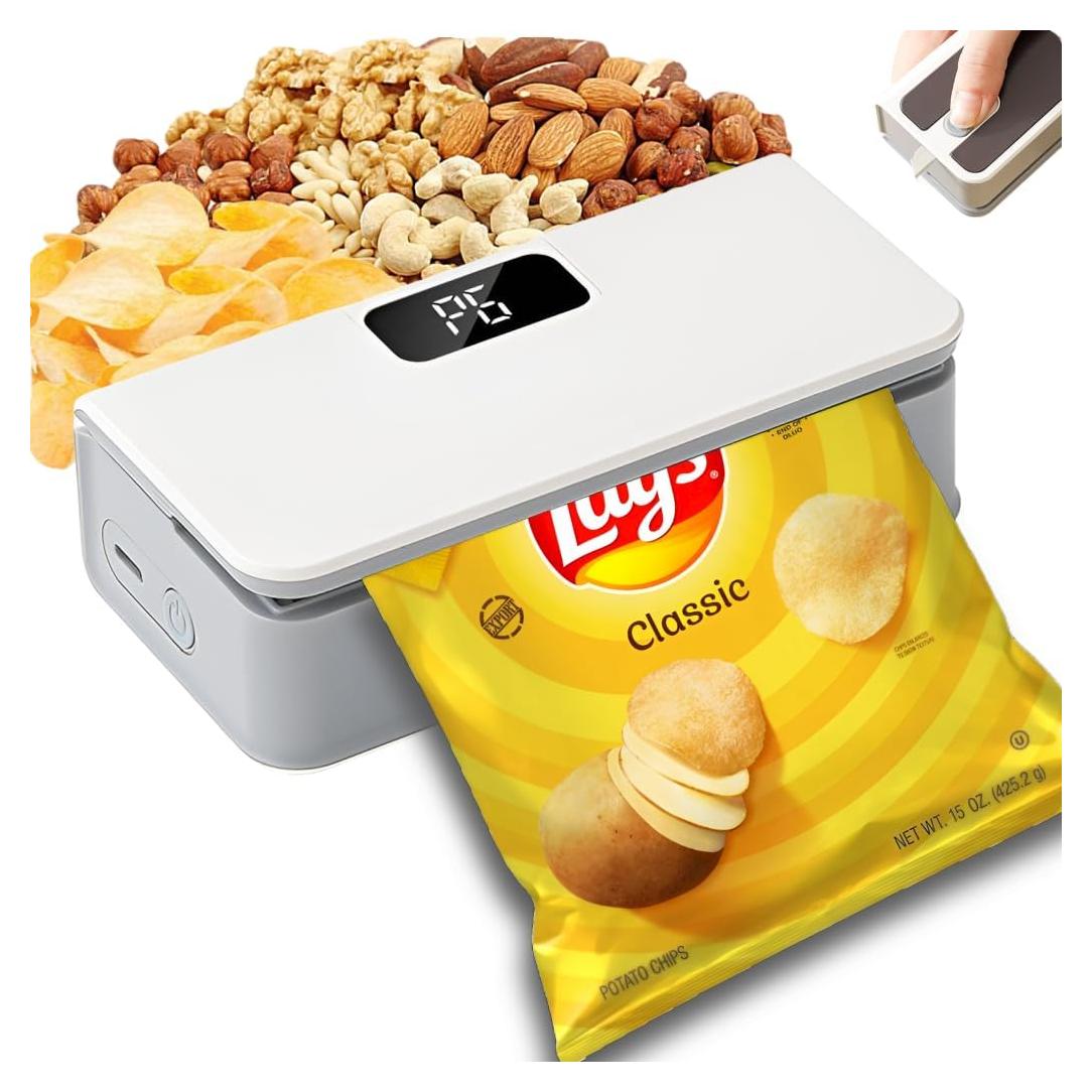 Mini Sello de Bolsas YACVRLT Blanco Recargable 1600mAh