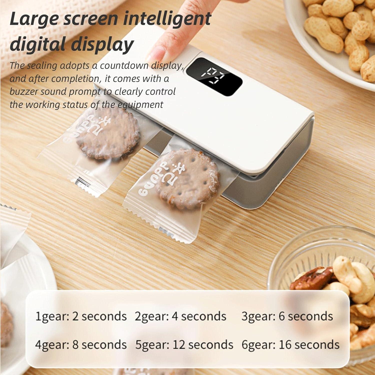 Mini Sello de Bolsas YACVRLT Blanco Recargable 1600mAh