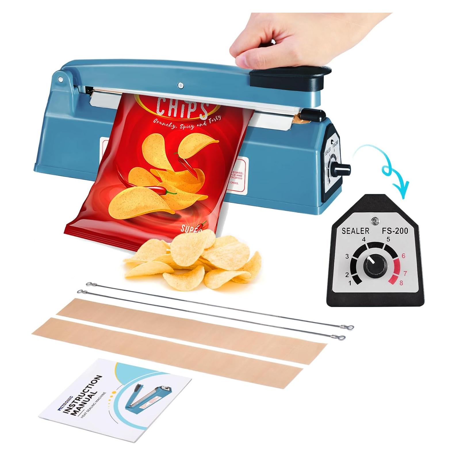 Sellador de Bolsas Manual Metronic 20 cm Ajustable Azul