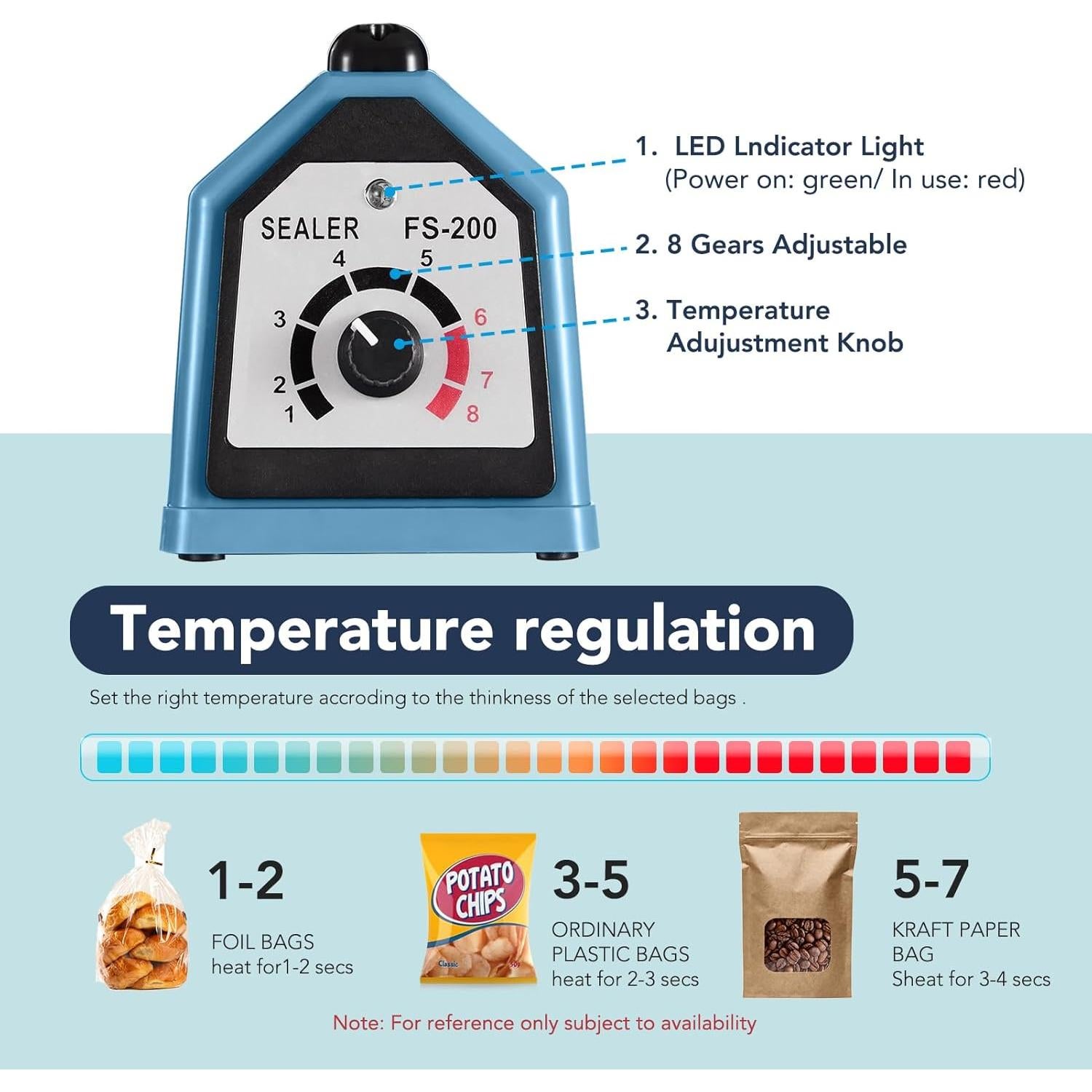 Sellador de Bolsas Manual Metronic 20 cm Ajustable Azul