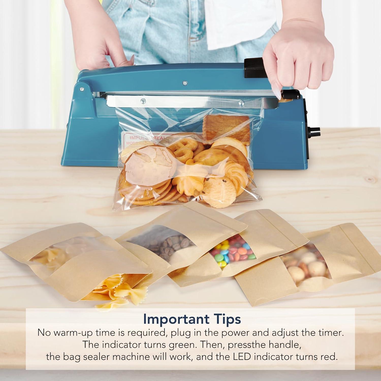 Sellador de Bolsas Manual Metronic 20 cm Ajustable Azul