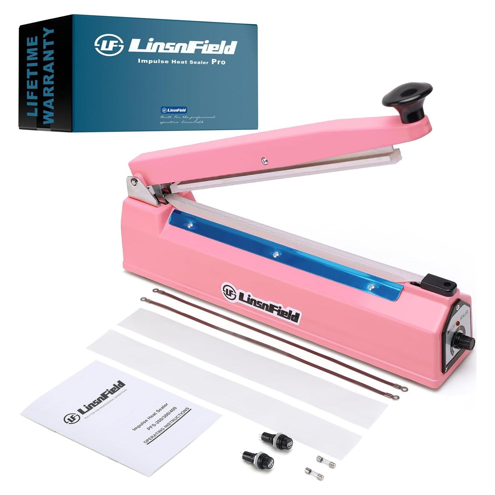 Sellador Térmico Manual LinsnField 8" Rosa 2mm Ancho Sellado