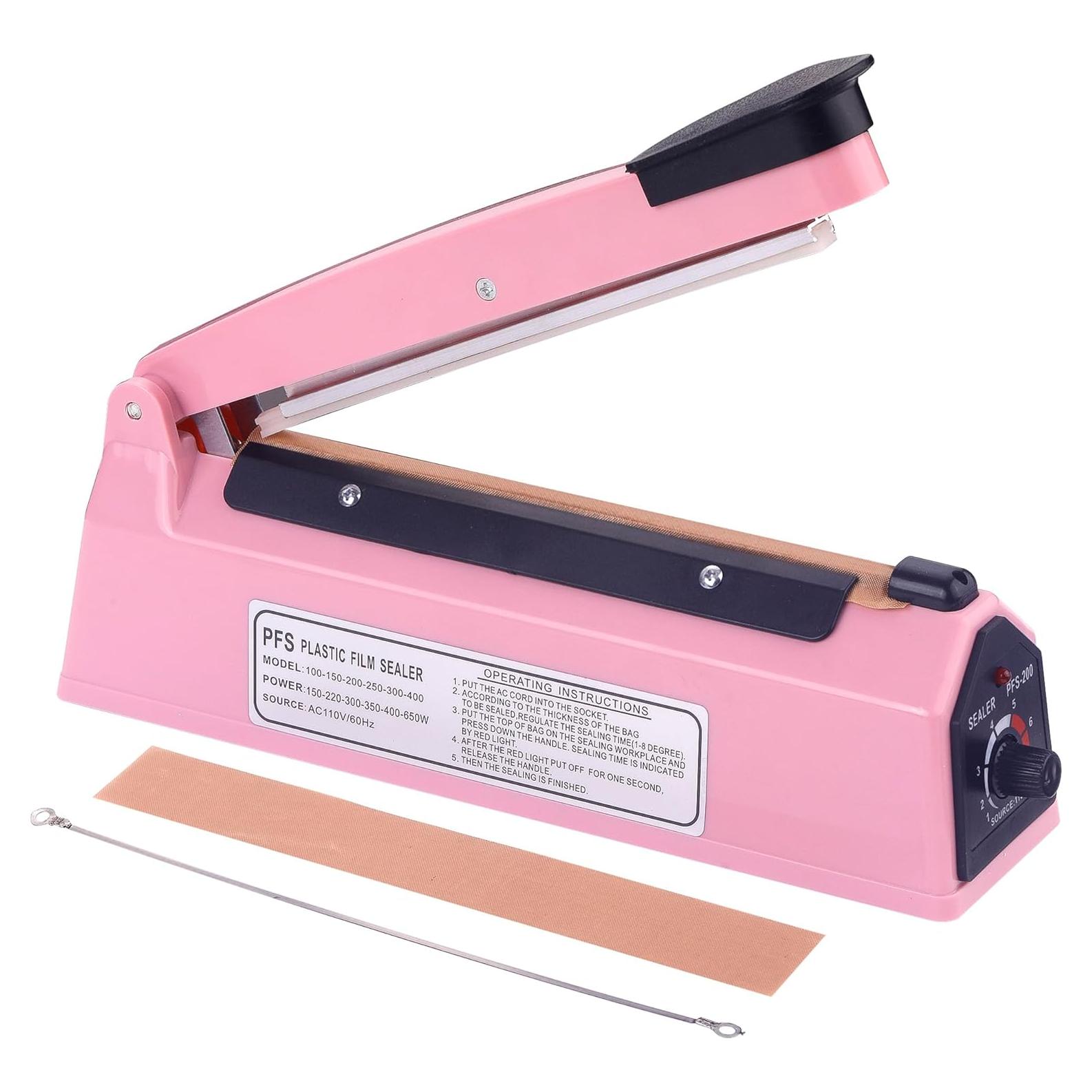 Sellador Térmico Manual de Bolsas WINTOWIN 20 cm Rosa