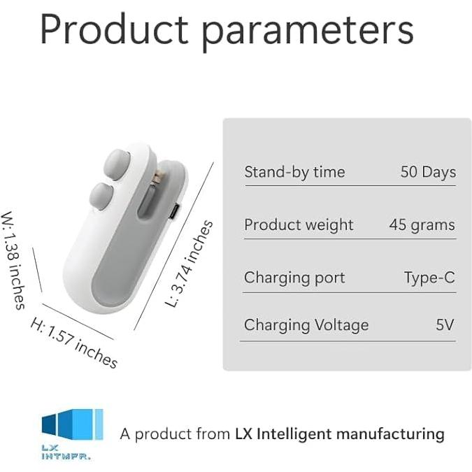 Mini Sello de Bolsa Recargable USB-C FK-01 Azul 258g