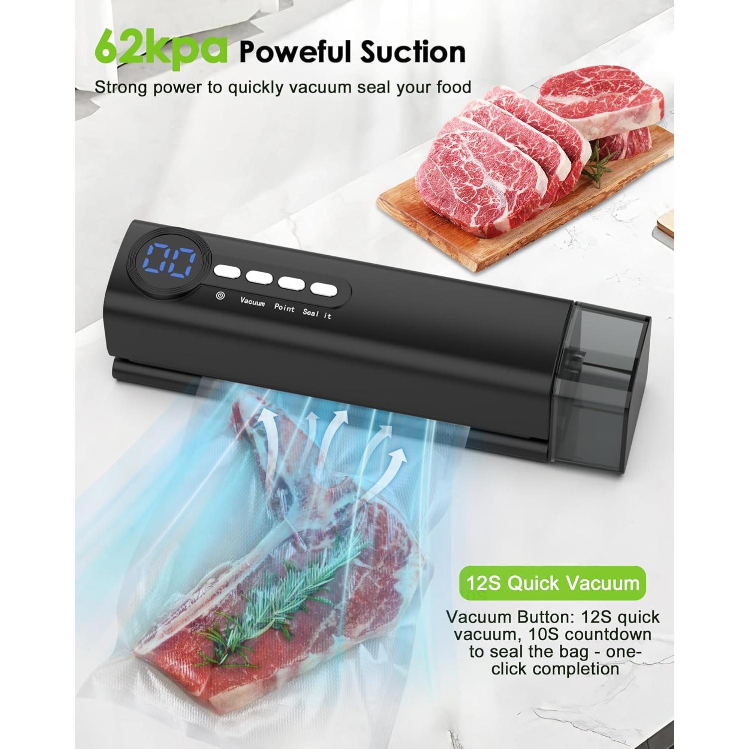 Sellador de Vacío Inalámbrico HUIJUTCHEN 3 en 1 Negro