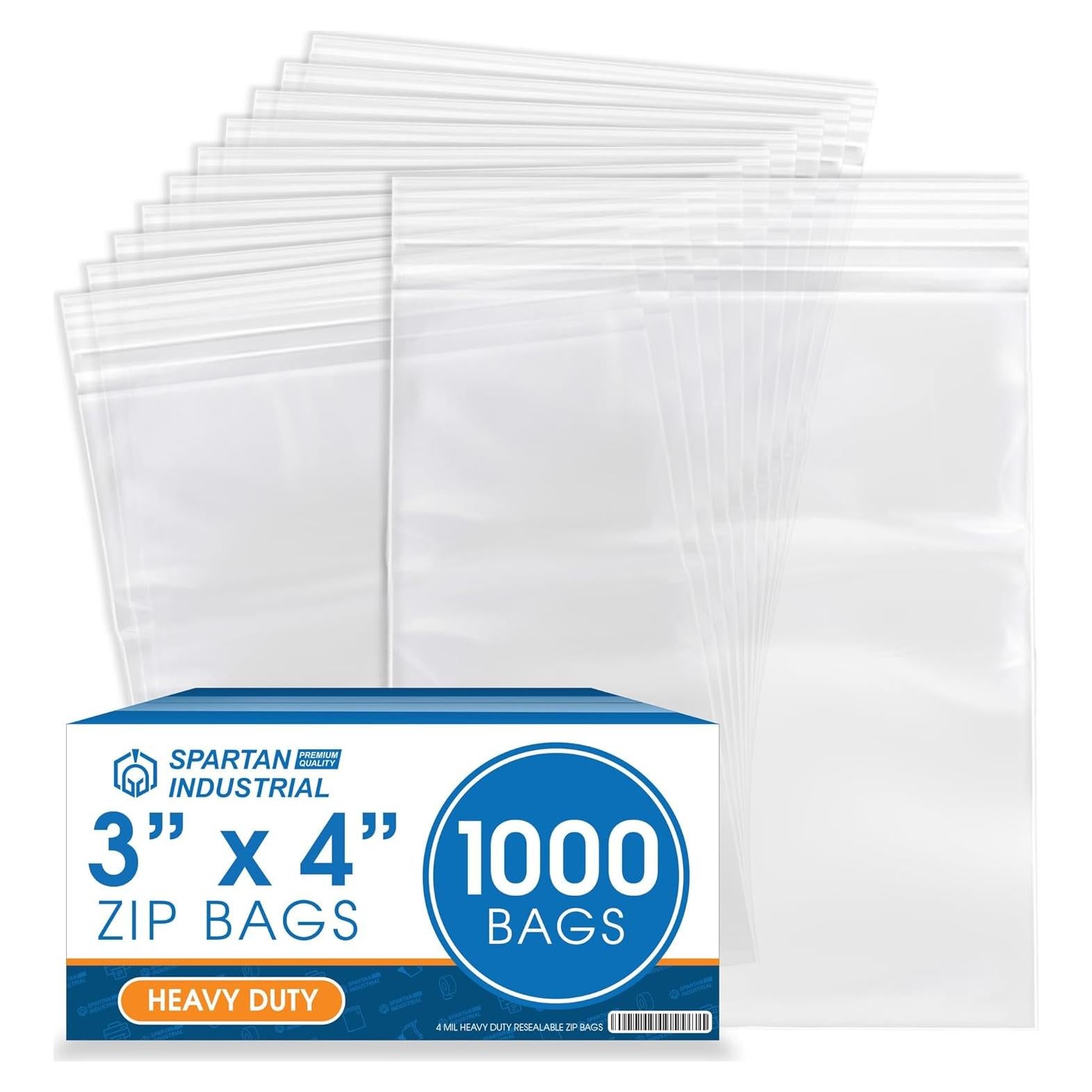 Bolsas de Plástico Re sellables Spartan Industrial 3x4" 1000 Unidades