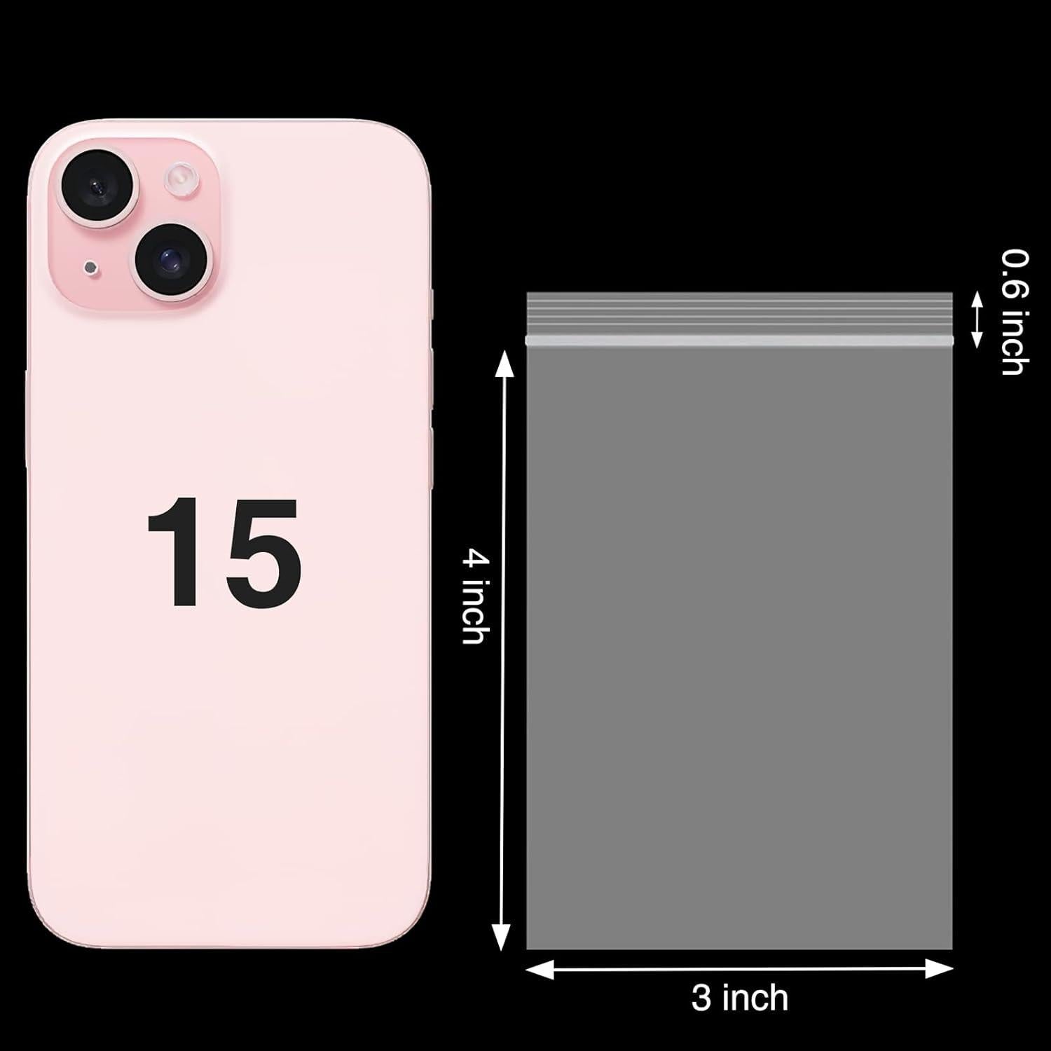 400 Bolsas de Plástico Transparentes 7.62x10.16 cm Aubeco