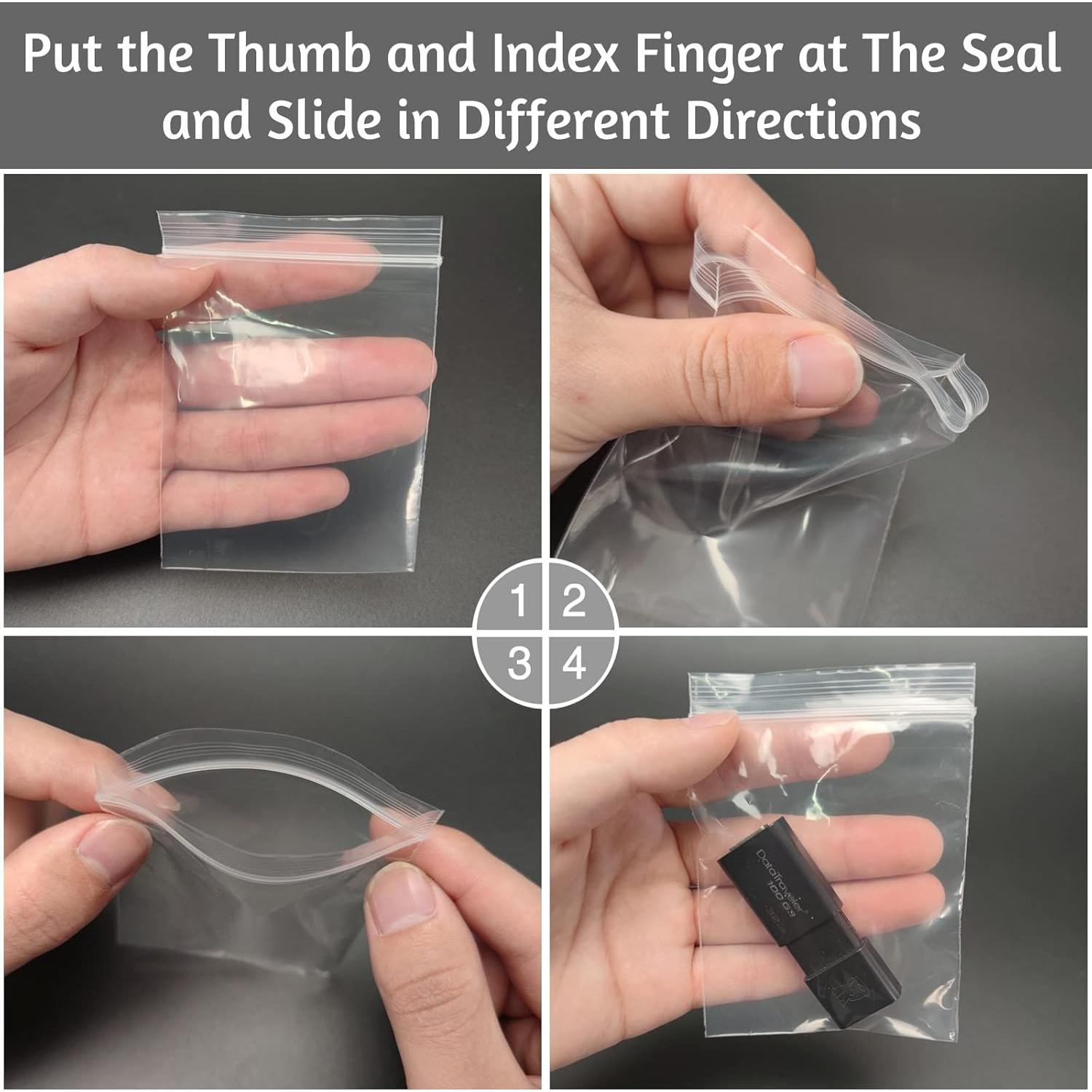 400 Bolsas de Plástico Transparentes 7.62x10.16 cm Aubeco