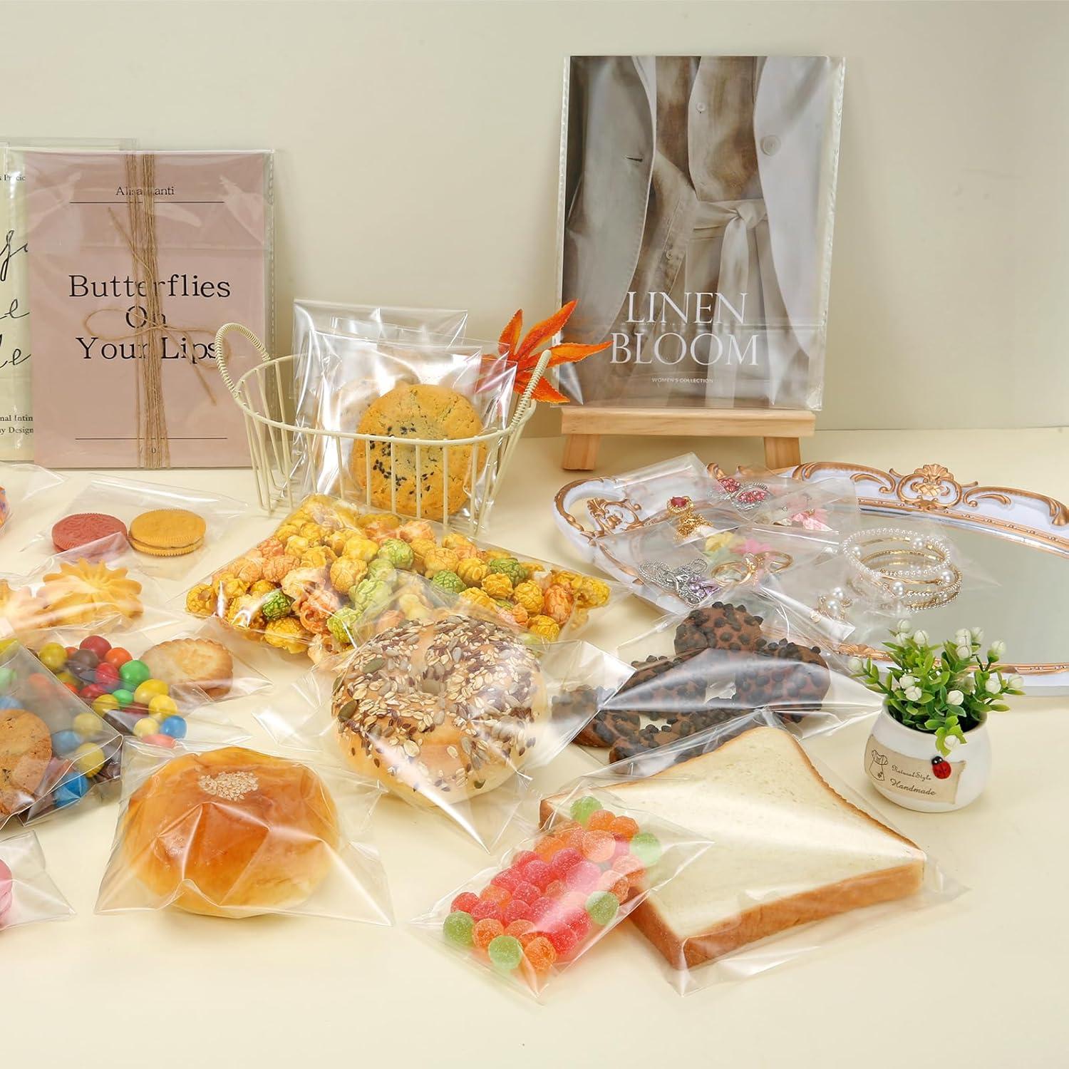 Bolsas de Celofán Transparentes Autoadhesivas DOCATATION 400PCS 5.08x10.16cm