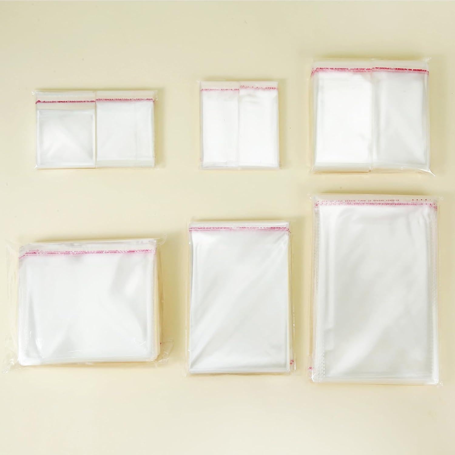 Bolsas de Celofán Transparentes Autoadhesivas DOCATATION 400PCS 5.08x10.16cm