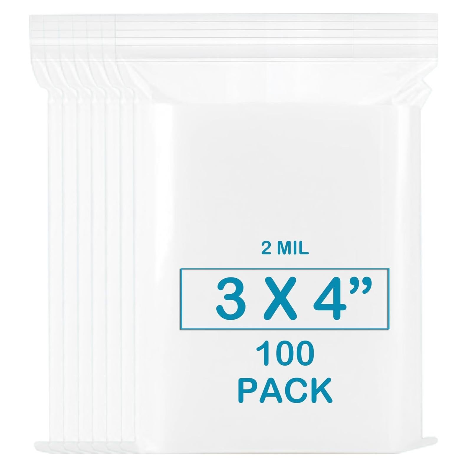 Bolsas de Plástico Reclosables 3x4" Pikdmin - Paquete de 100