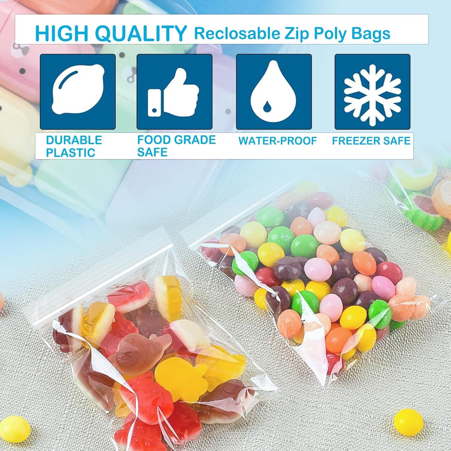 Bolsas de Plástico Reclosables 3x4" Pikdmin - Paquete de 100