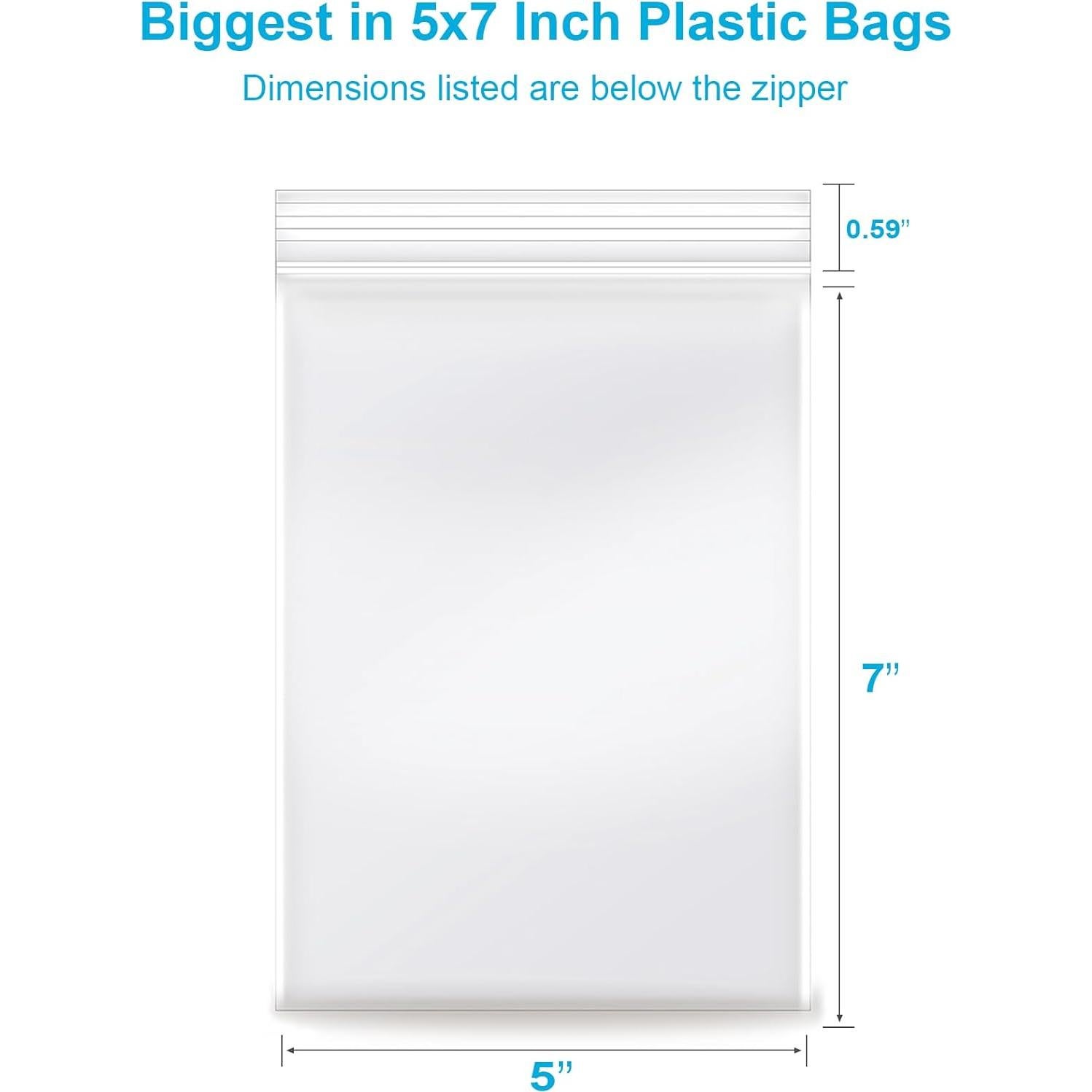 Bolsas de Plástico Transparentes 5x7" Enbreey - Paquete 100