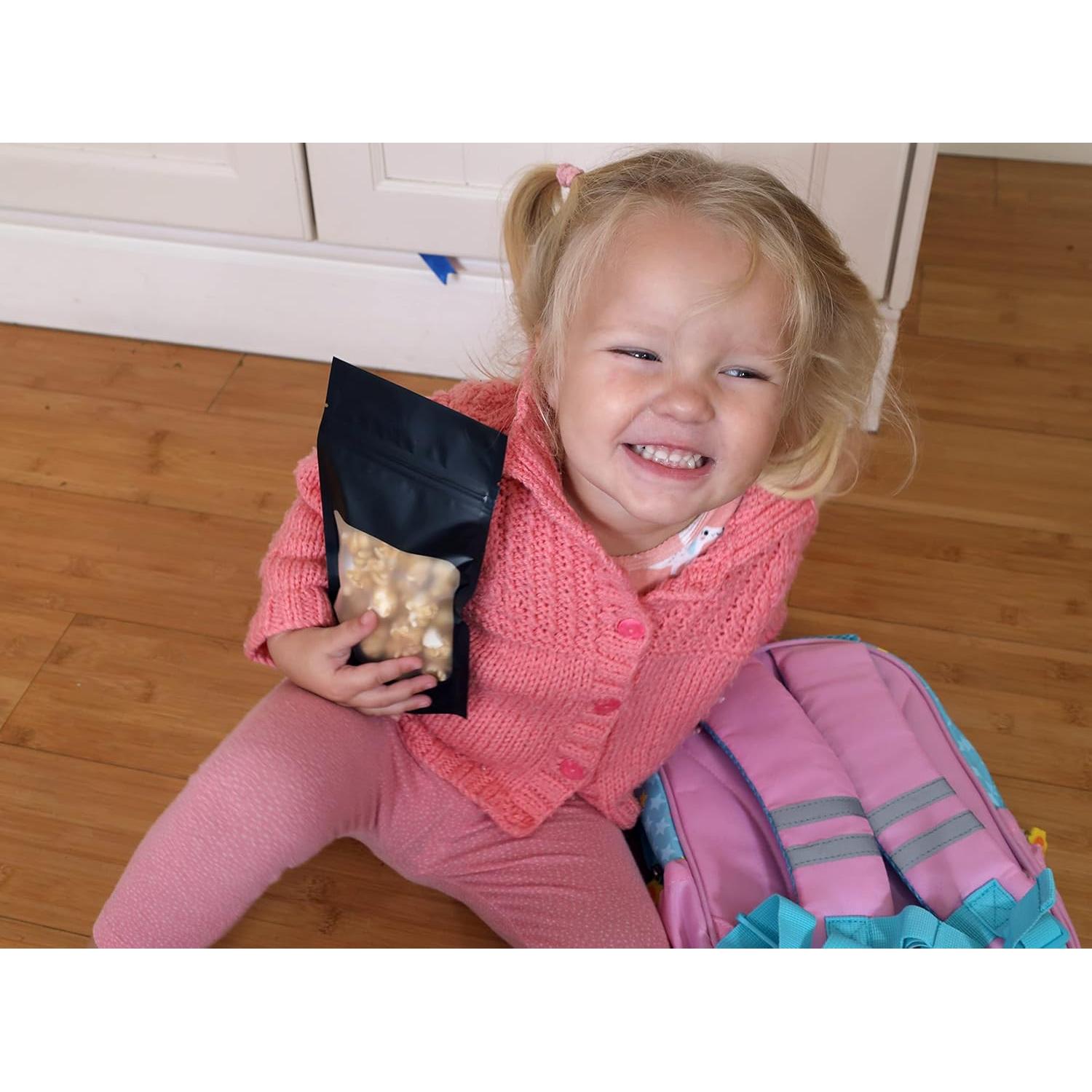 Bolsas de Mylar Reutilizables HANSER 3x4" 100 Piezas Negro Mate