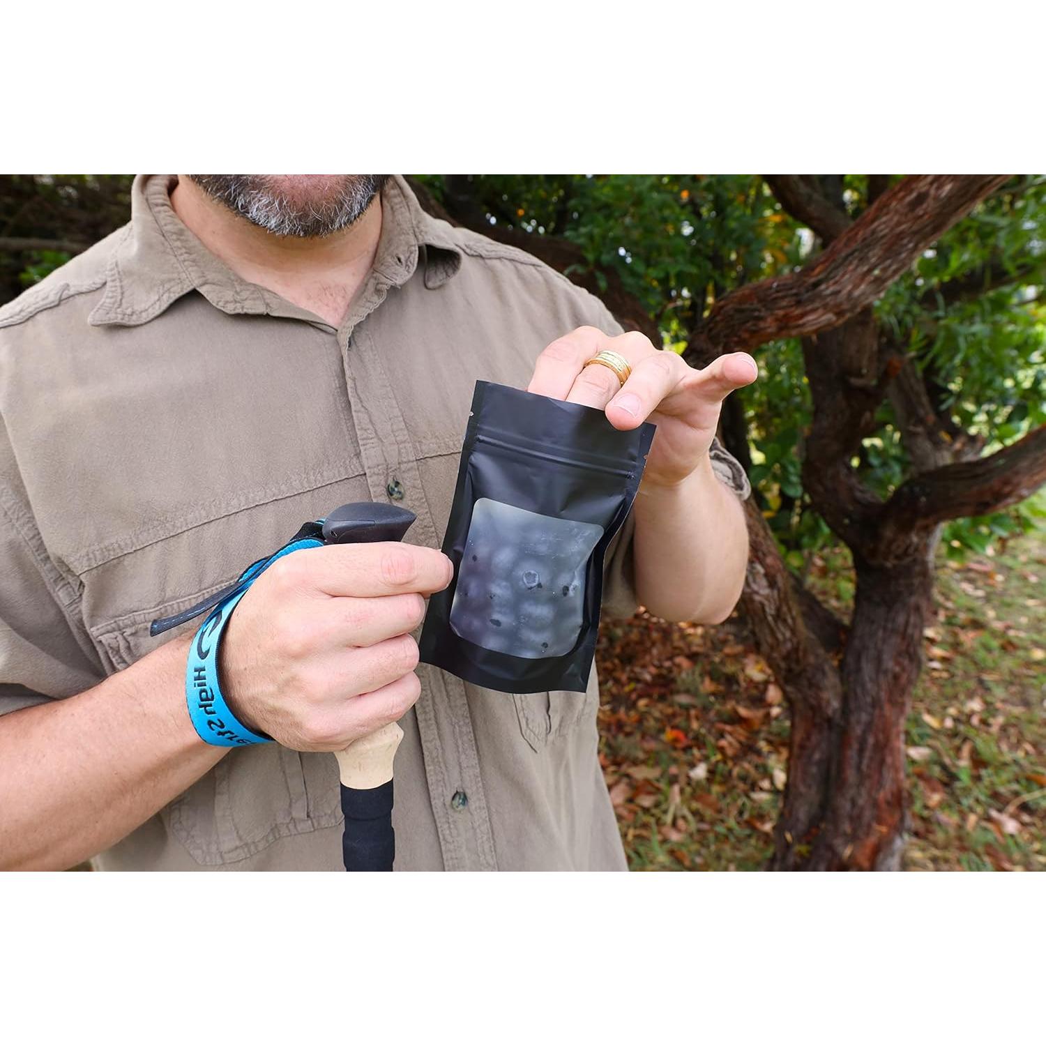 Bolsas de Mylar Reutilizables HANSER 3x4" 100 Piezas Negro Mate