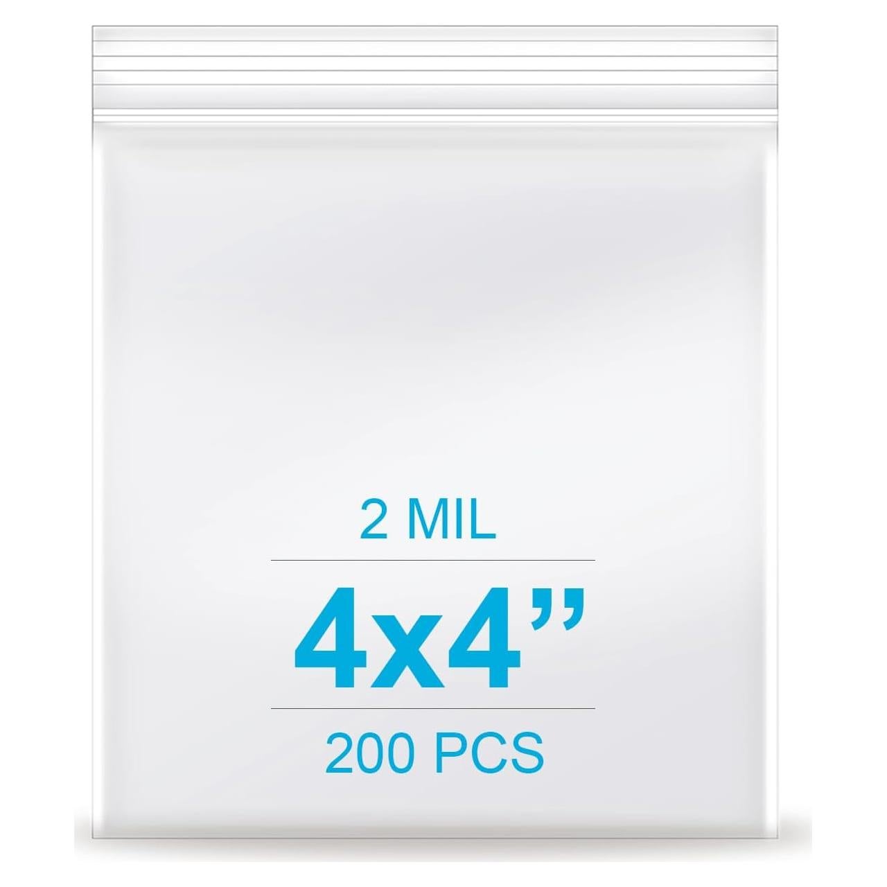 Bolsas de Plástico Reclosables 4x4'' Enbreey - Paquete 200