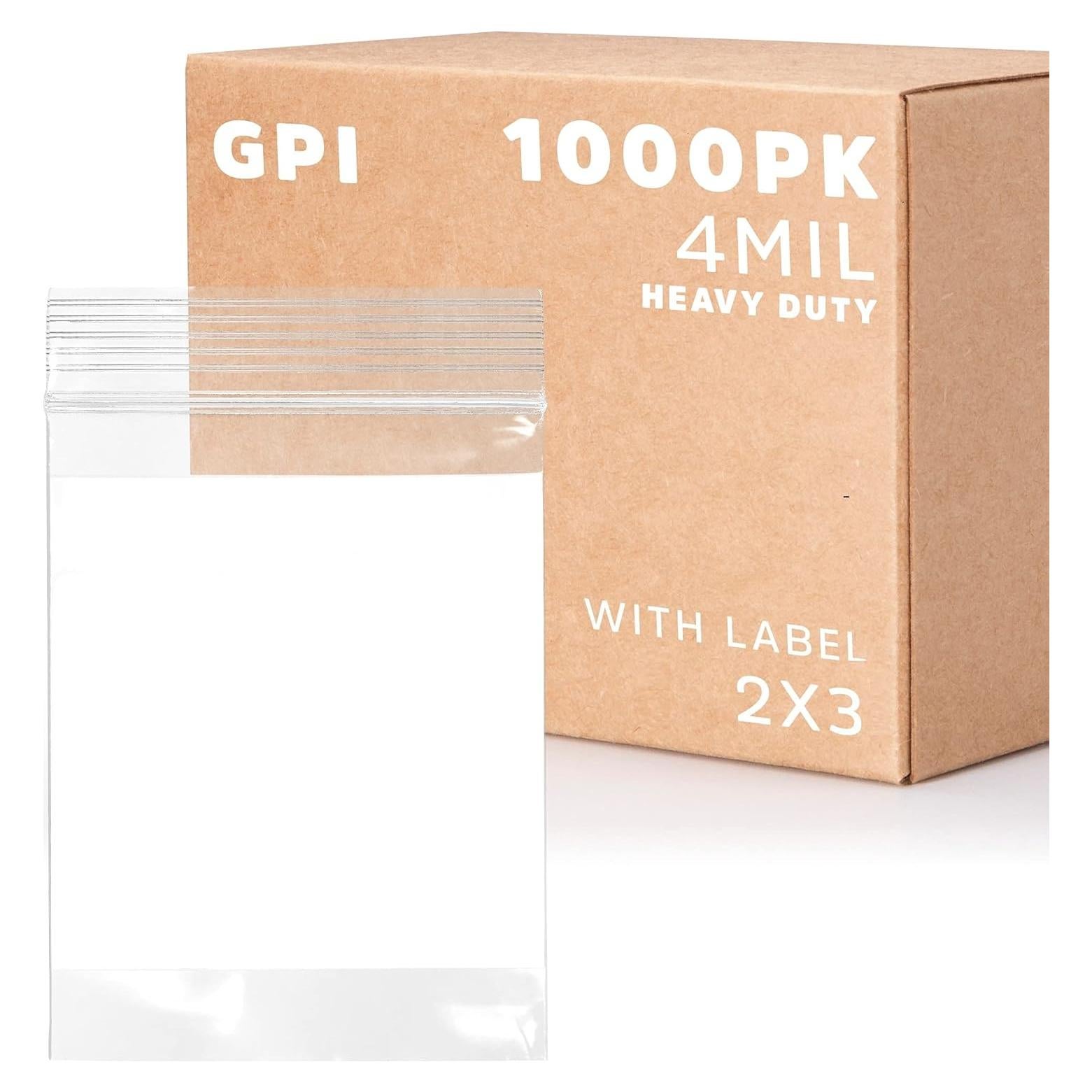 Bolsas de Plástico Resellables GPI 2" x 3" 1000 Unidades