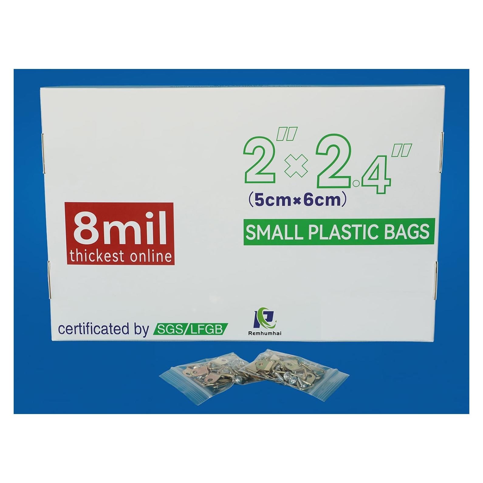 Bolsas de Plástico Gruesas Transparentes Remhumhai 5.08x6.1cm 150PCS