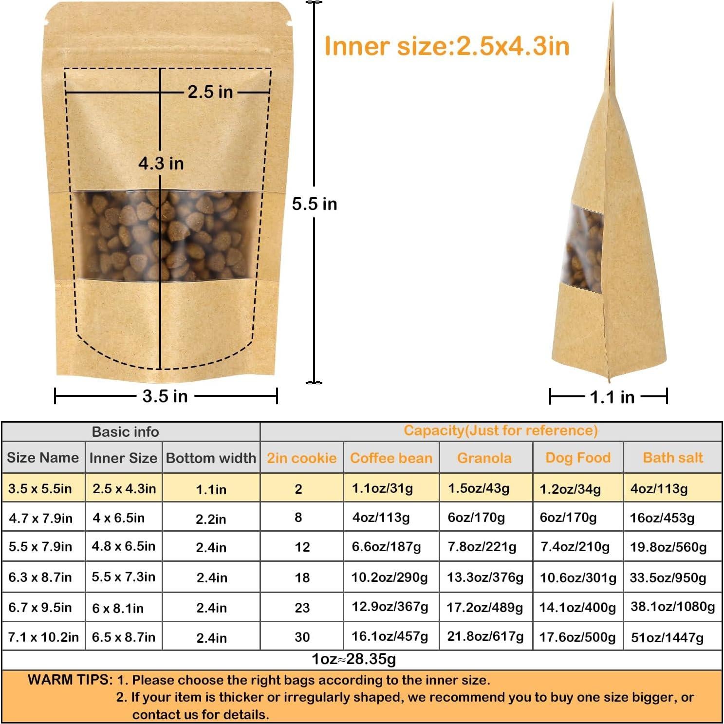 Bolsas de Papel Kraft Reutilizables Blisstime 50 Unidades 8.9x14cm