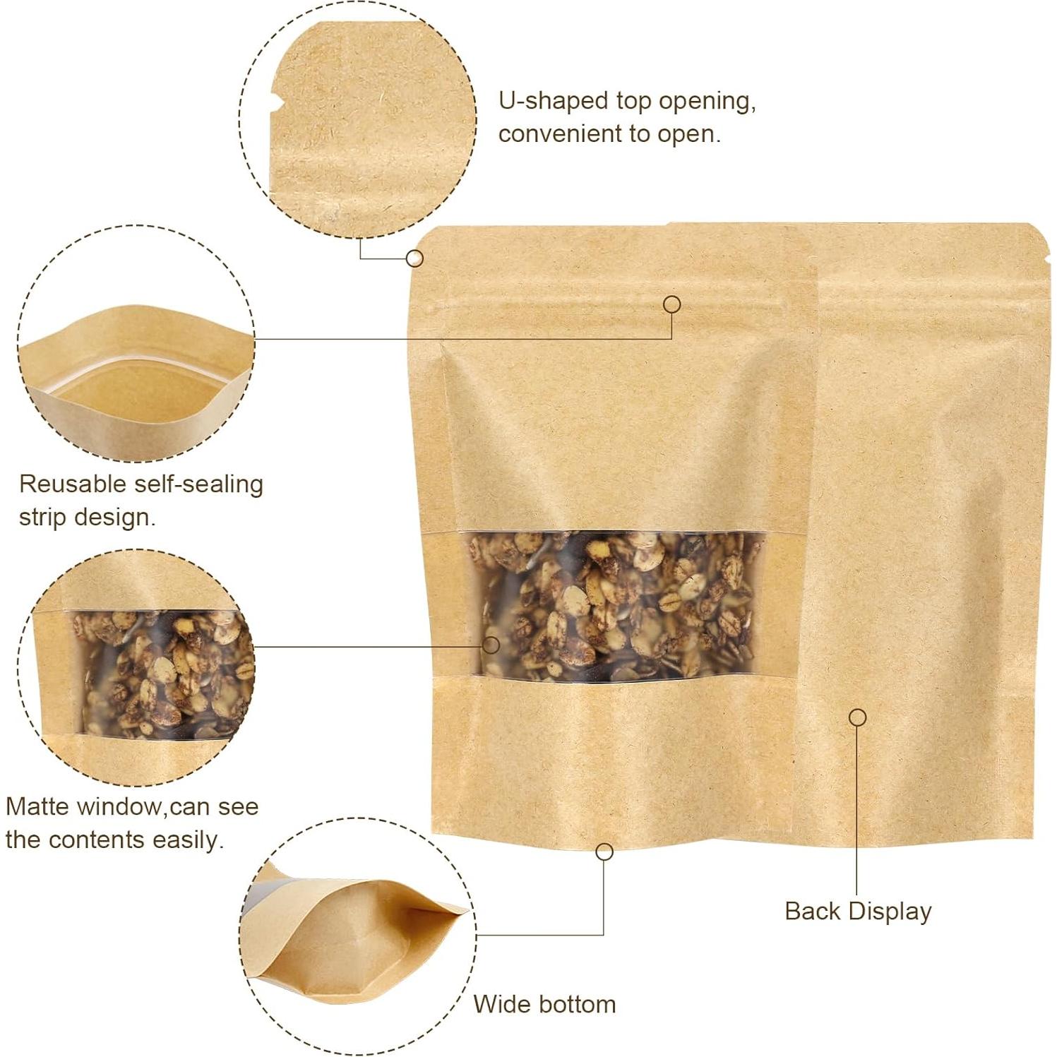 Bolsas de Papel Kraft Reutilizables Blisstime 50 Unidades 8.9x14cm